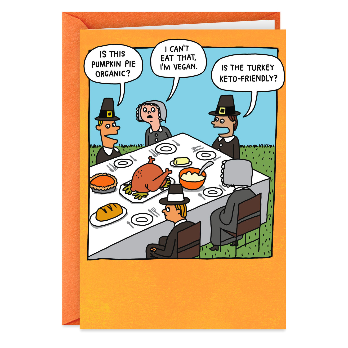 Picky Pilgrim Eaters Funny Thanksgiving Card - Greeting ...