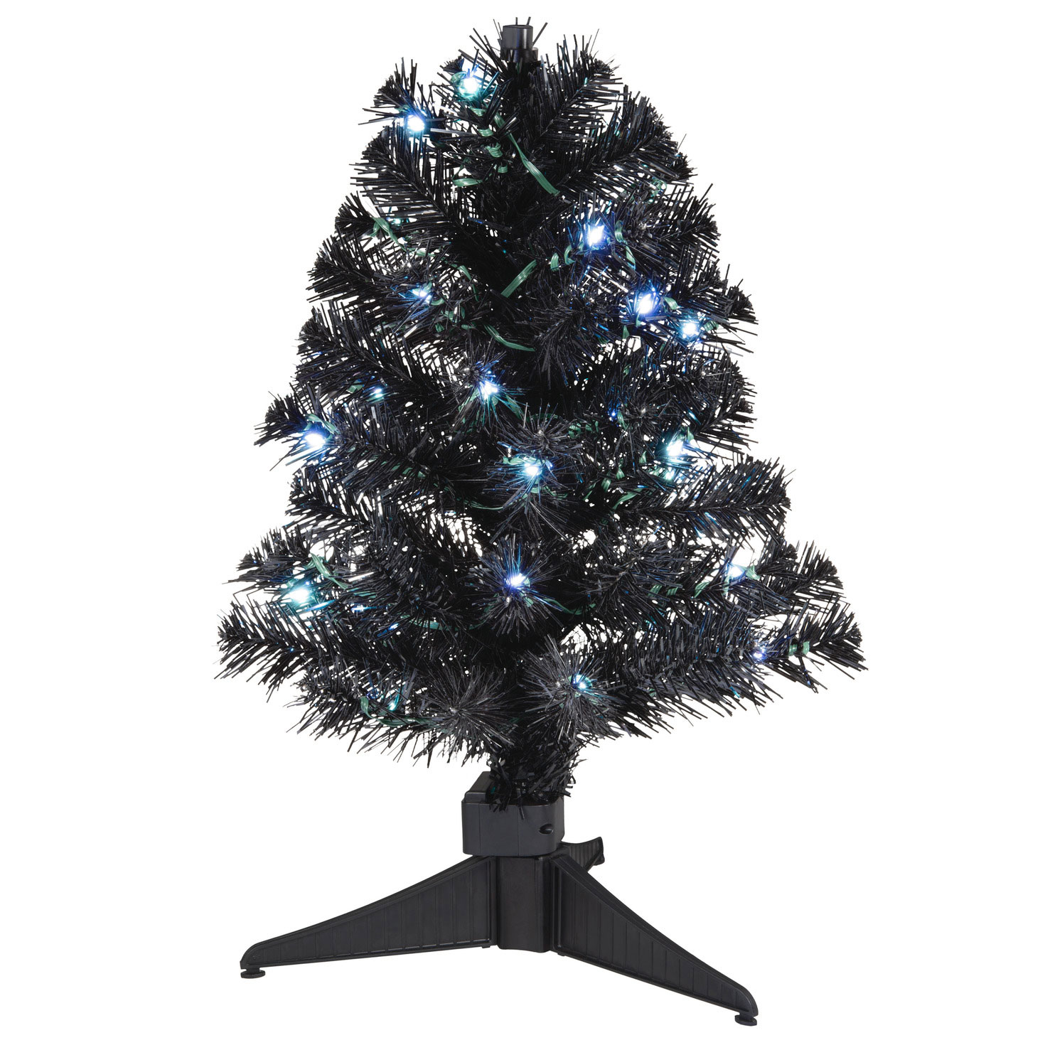 Mini Black Keepsake Christmas Tree With Lights Front