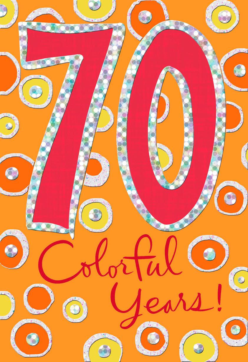 colorful circles 70th birthday card greeting cards halloween birthday ecards