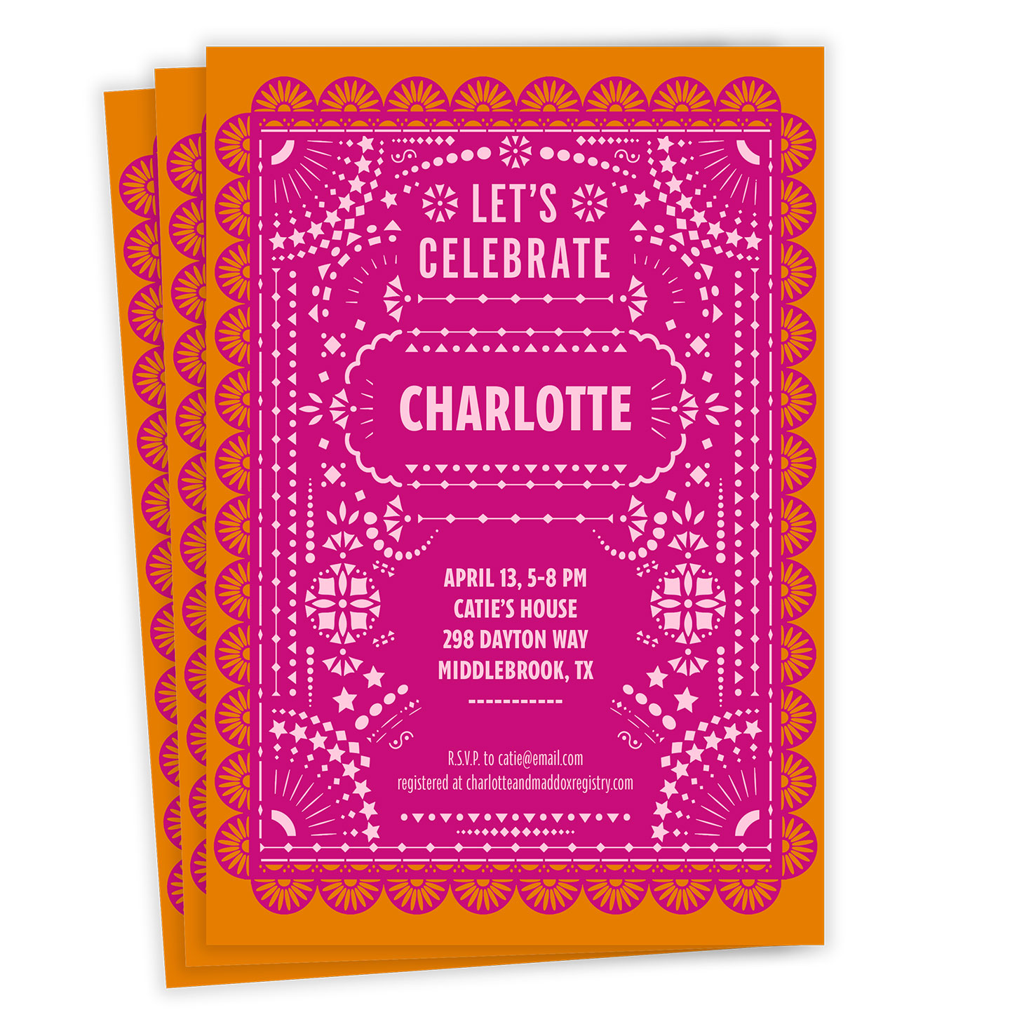 Bold and Bright Flat Wedding Shower Invitation, image size:1470x1470