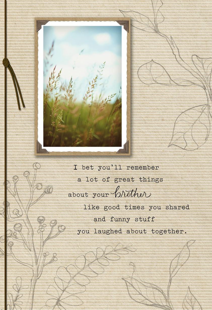 On the Loss of Your Brother Sympathy Card - Greeting Cards 
