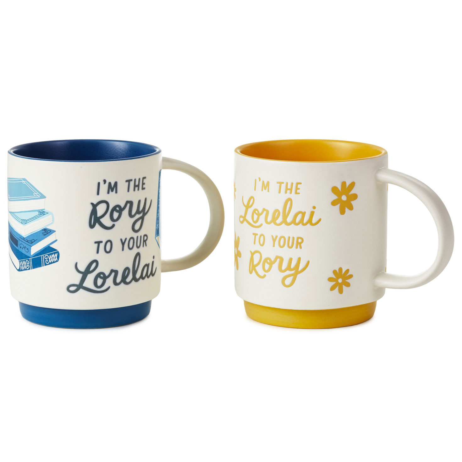 Gilmore Girls Lorelai and Rory Stacking Mug Set fronts