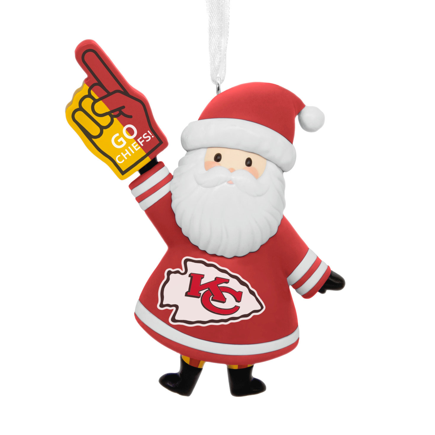 NFL Kansas City Chiefs Santa Fan Hallmark Ornament - Hallmark Ornaments |  Hallmark, image size:1470x1470