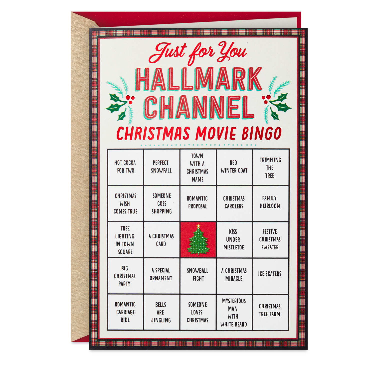 hallmark channel christmas movie bingo christmas card - greeting