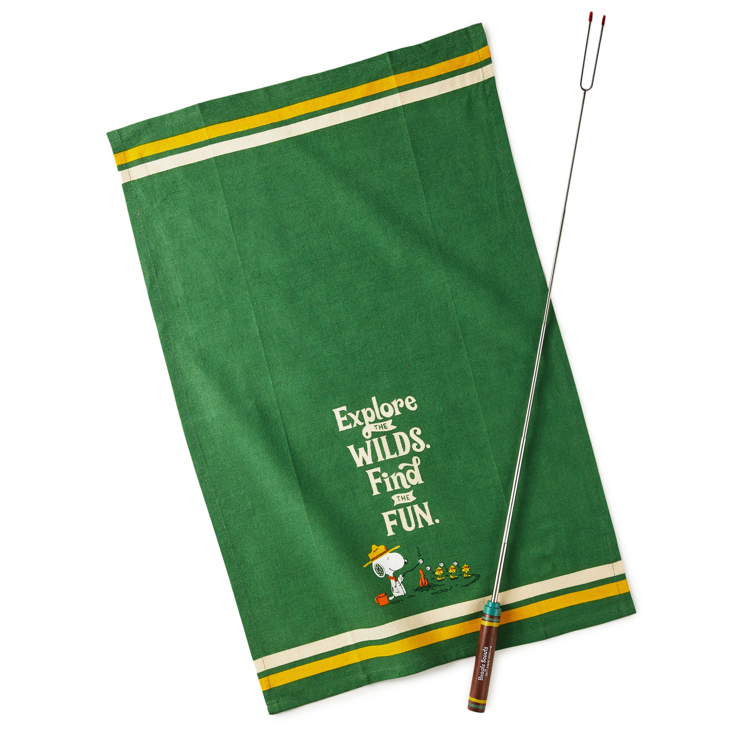 Peanuts® Beagle Scouts Tea Towel and S'mores Fork, Set of 2, , large
