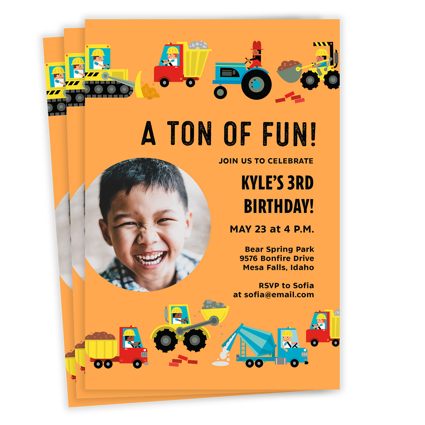 Ton of Fun Trucks Birthday Invitation for only USD 2.99 | Hallmark, image size:1470x1470