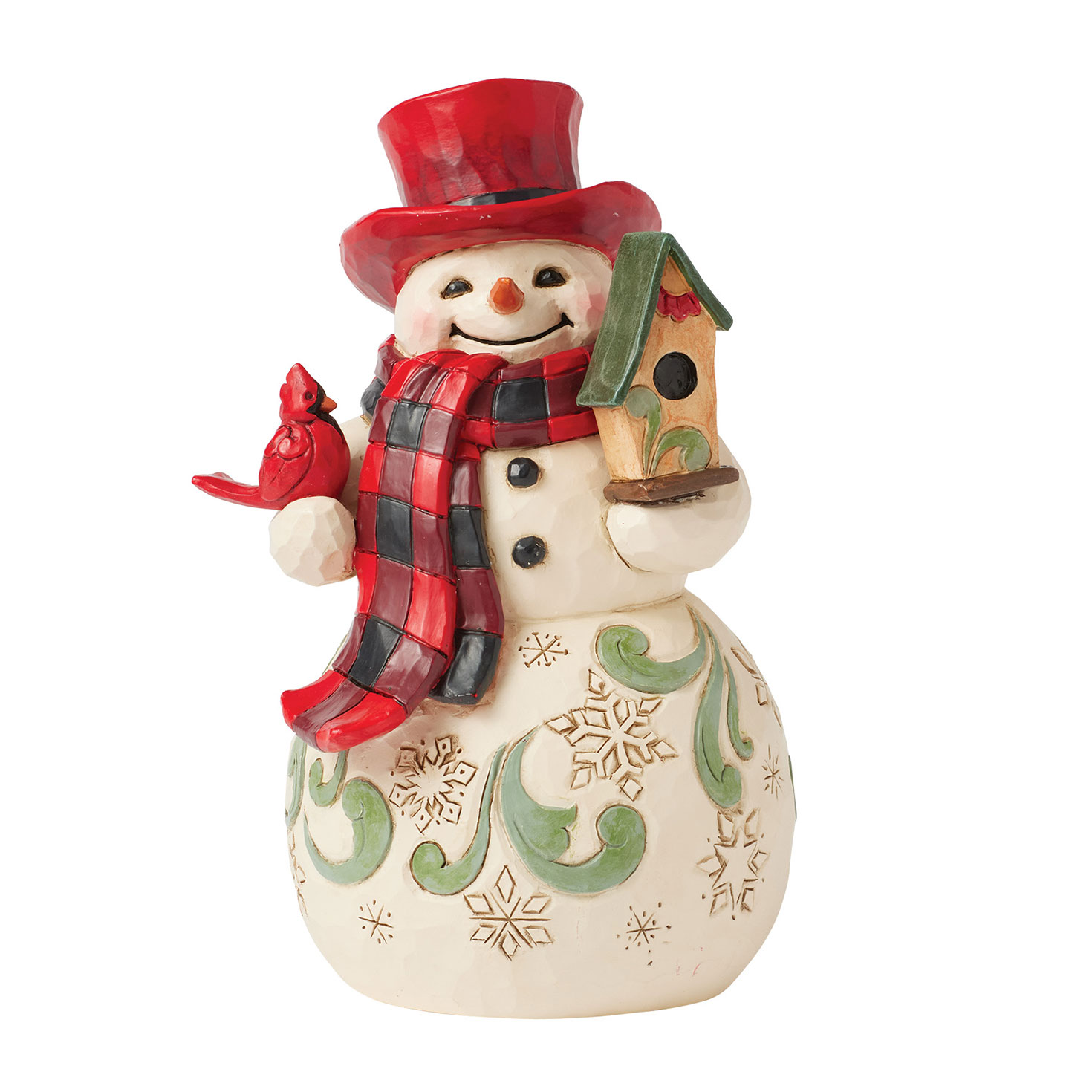 Jim Shore Heartwood Creek Snowman and Cardinal Figurine, 6.25