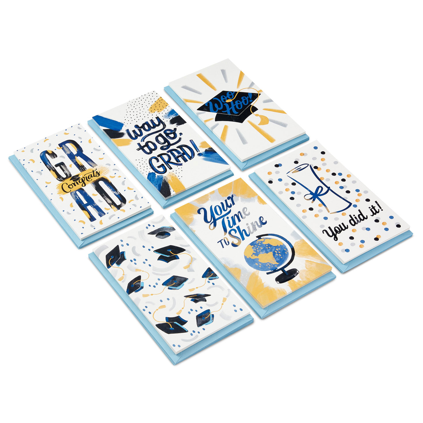 Festive Grad Wishes Graduation Cards Assortment, Pack of 36, , large