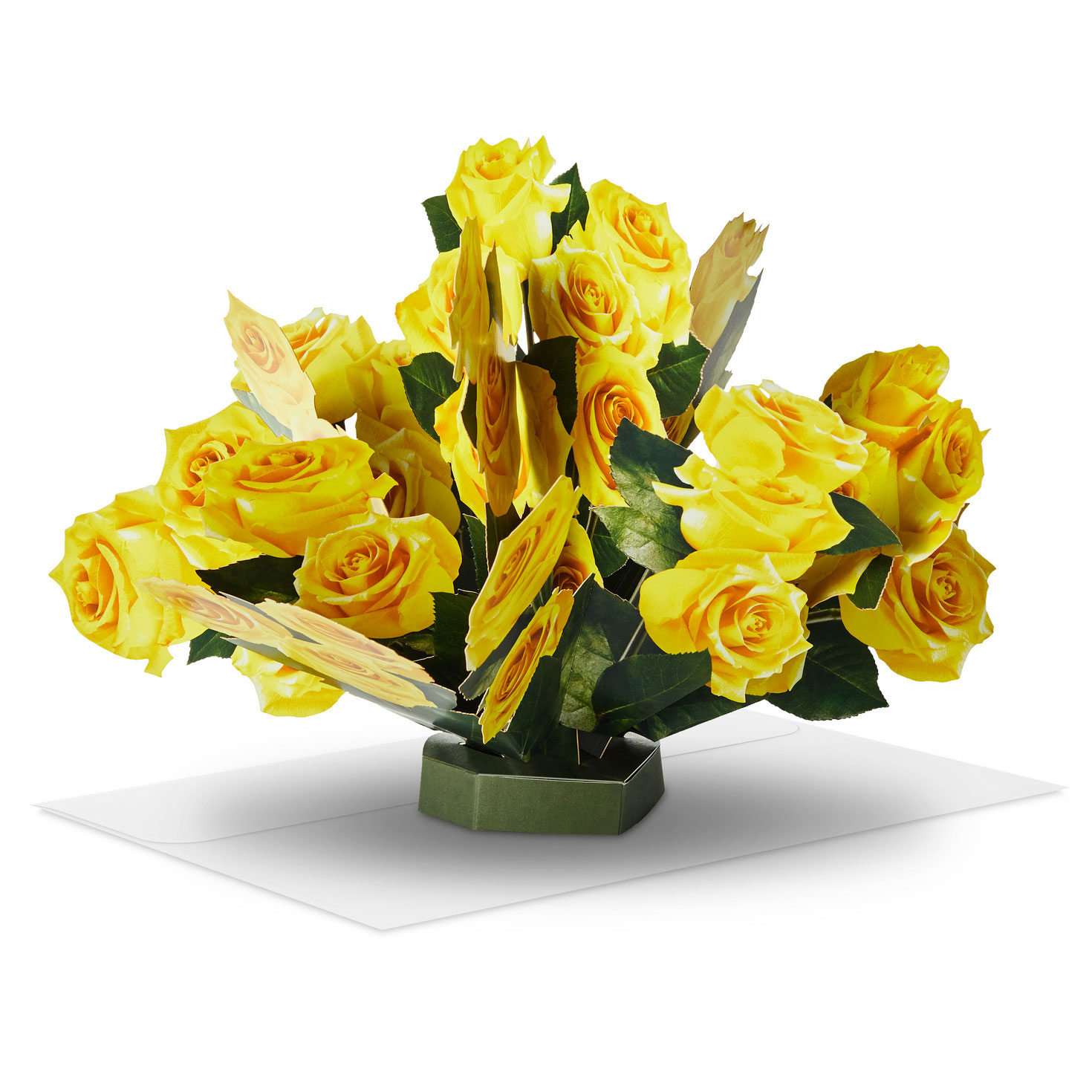 Build-a-Bouquet Yellow Roses Pop-Up Paper Flowers - Greeting Cards |  Hallmark, image size:1470x1470