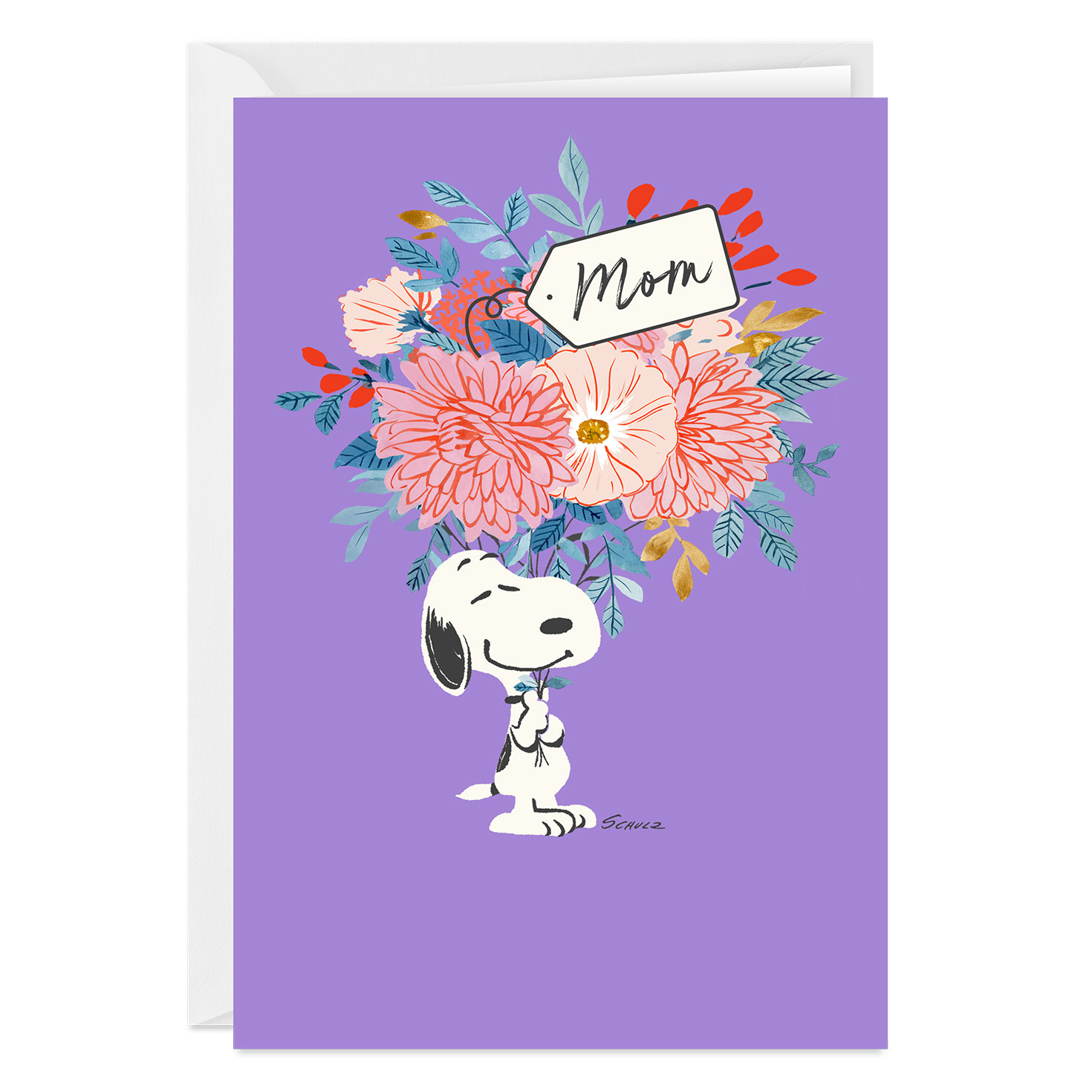 Peanuts® Snoopy Flower Bouquet Custom Mother's Day Card - Greeting