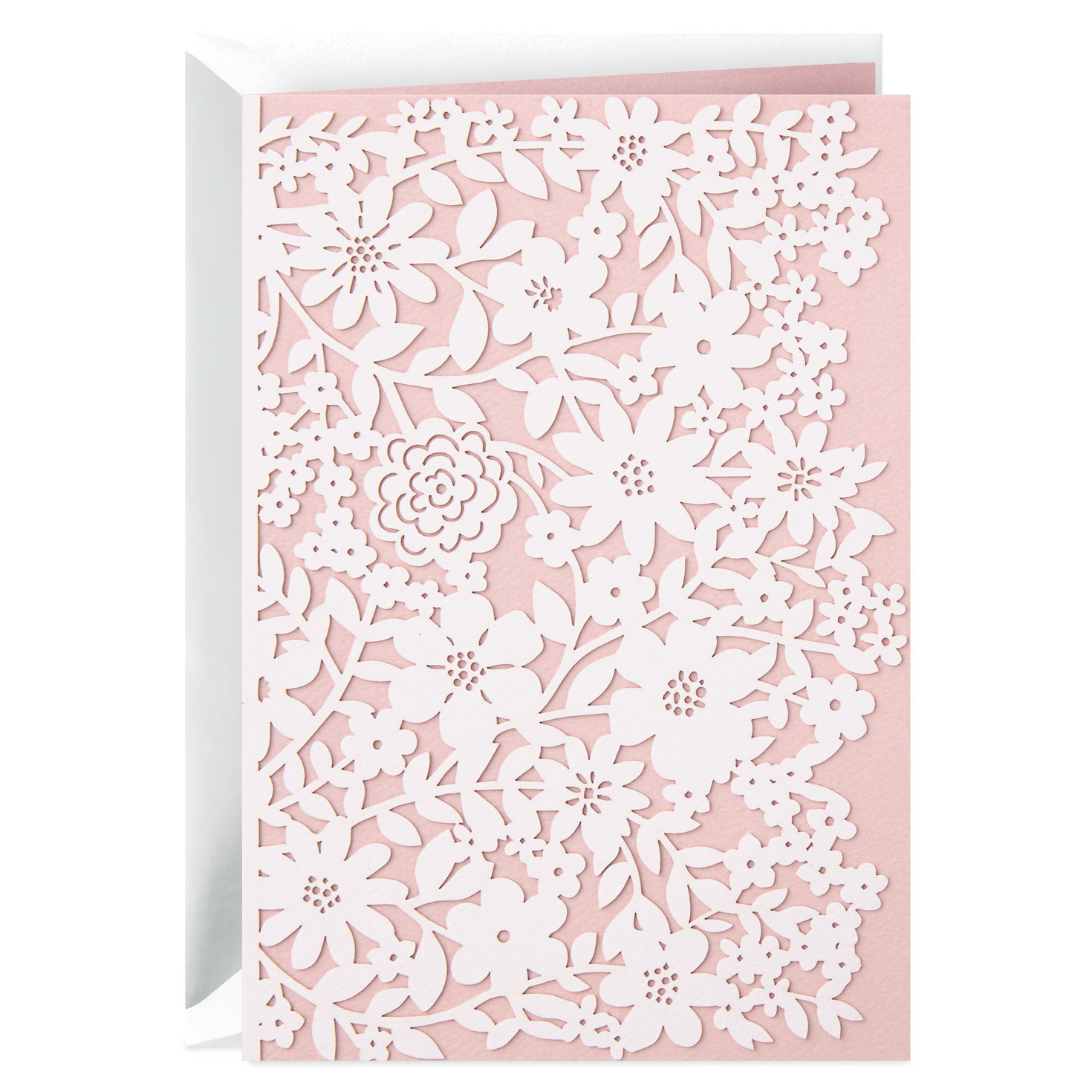 White Flowers on Blush Pink Blank Card - Greeting Cards | Hallmark