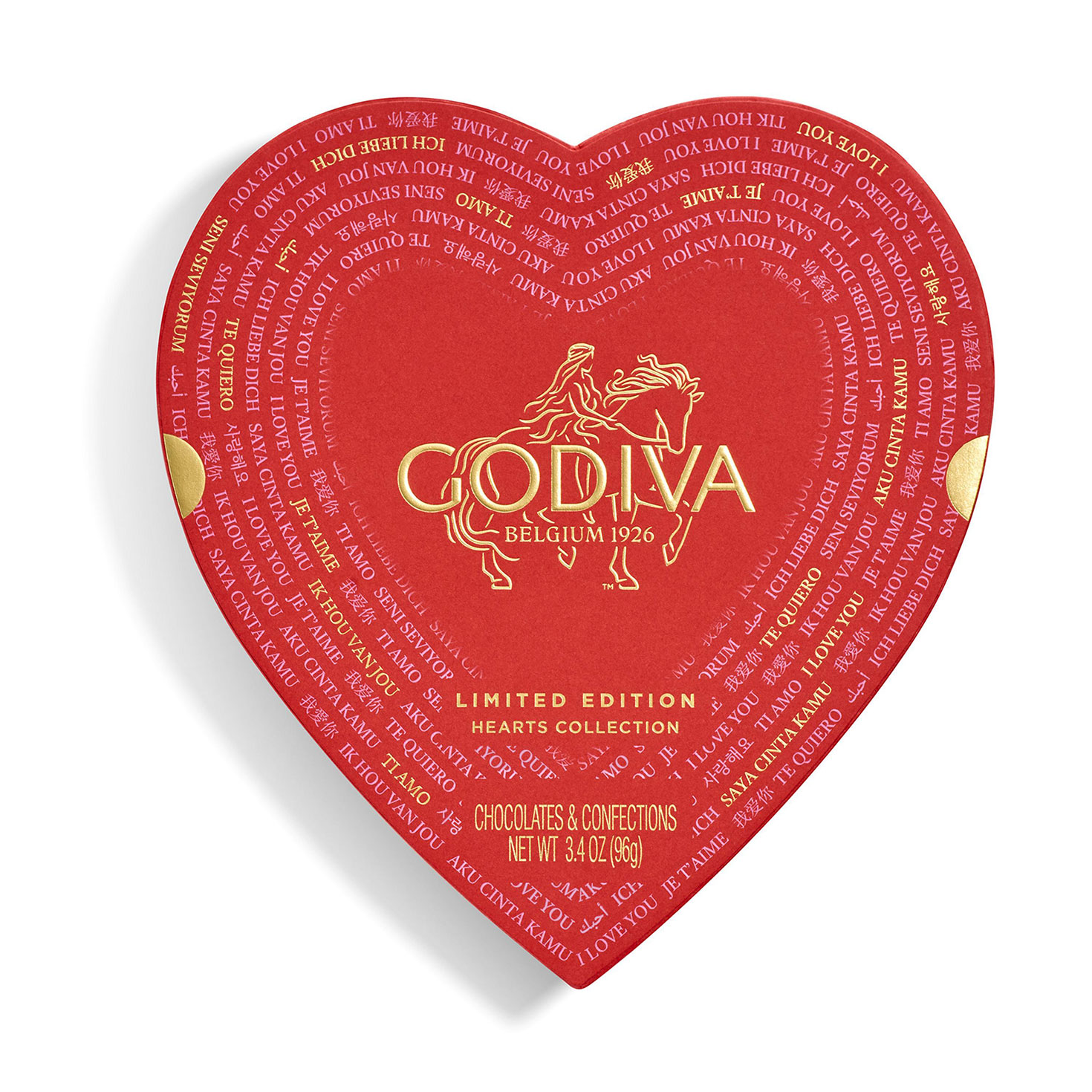 Godiva Limited Edition Hearts Collection Assorted Chocolates, 9