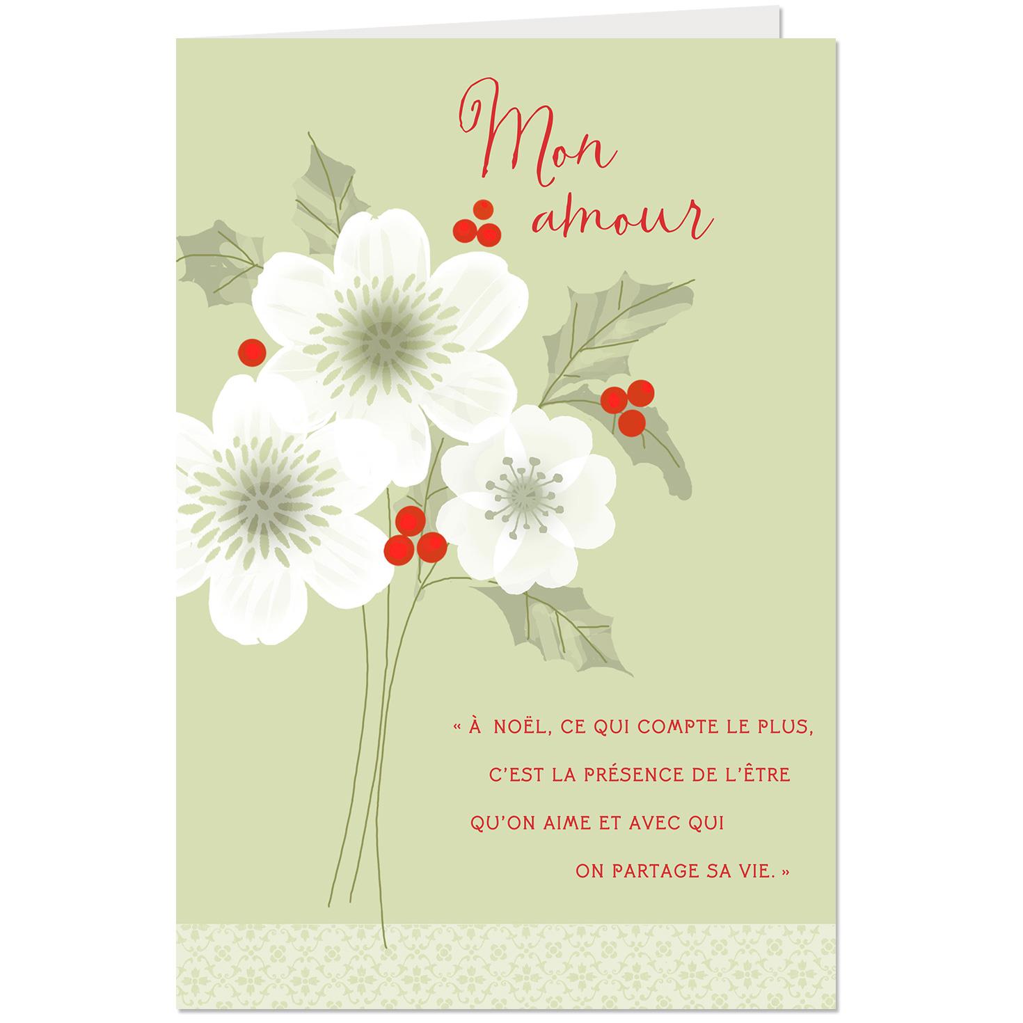 My Love French -Language Romantic Christmas Card - Greeting 