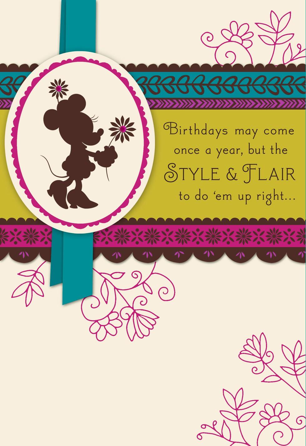 2018 happy card greeting birthday Flair Mouse Happy Birthday Card and With Style Minnie