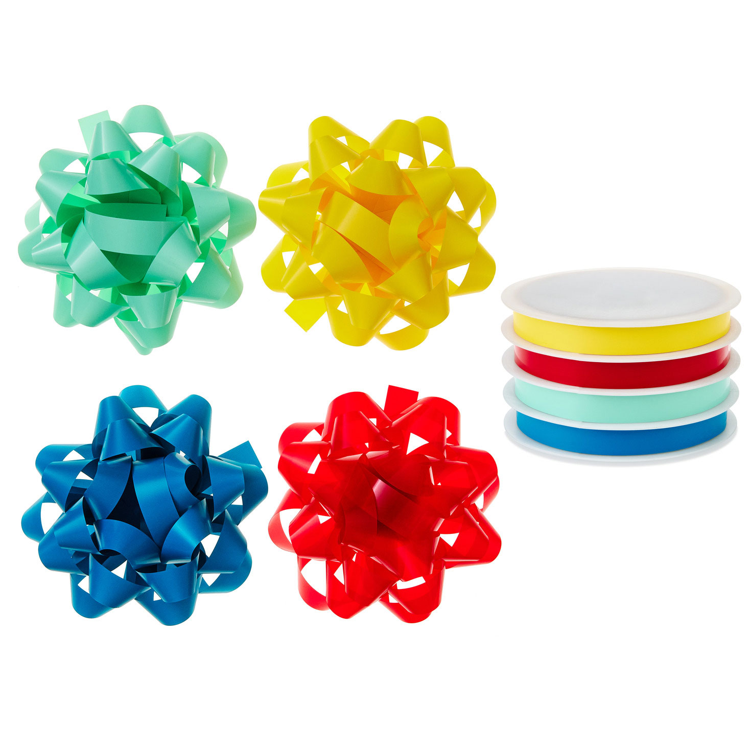 Primary Colors Bow and Ribbon 8-Pack Assortment Gift Trim Pack - Bows ...
