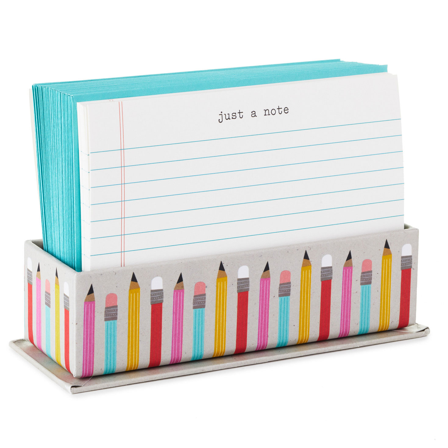 School Fun Flat Note Cards in Caddy Box of 40 Note Cards