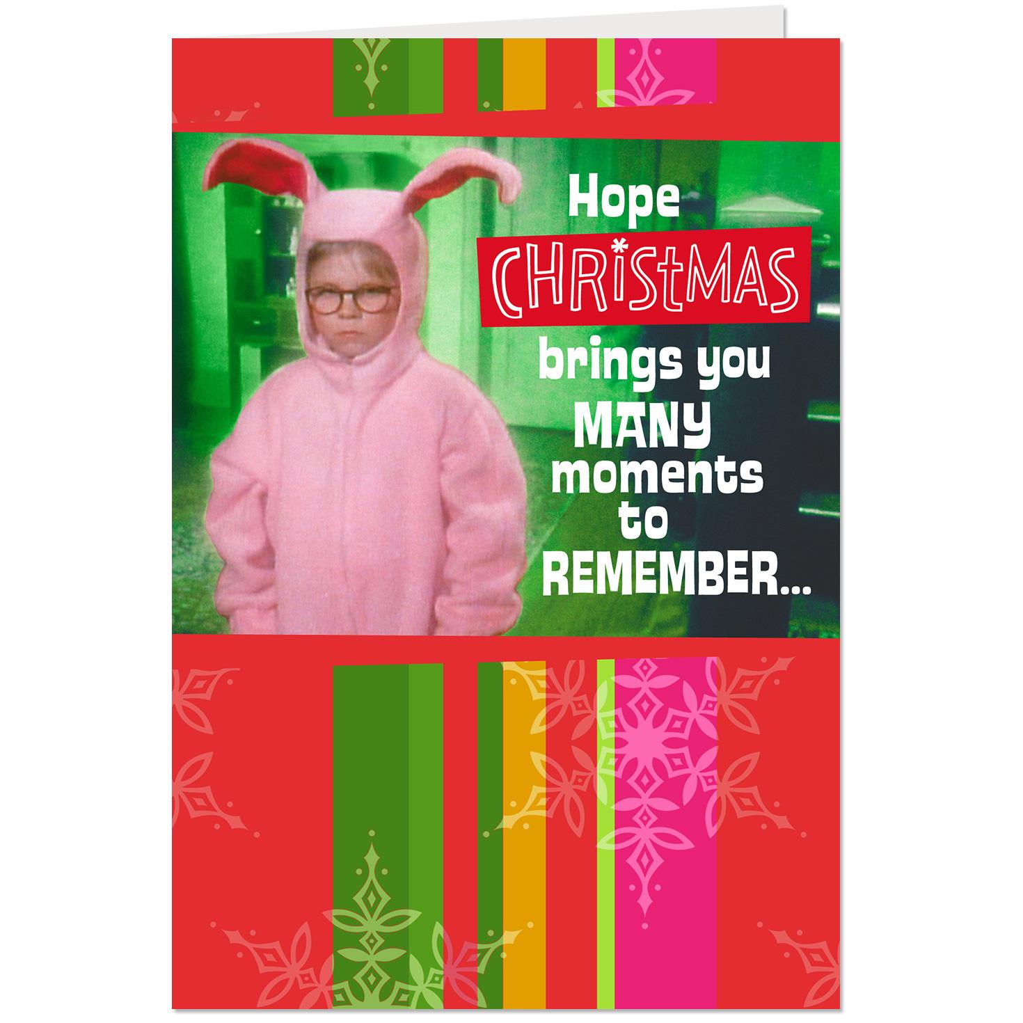 a christmas story ralphies pink bunny pajamas christmas card a christmas story pajamas