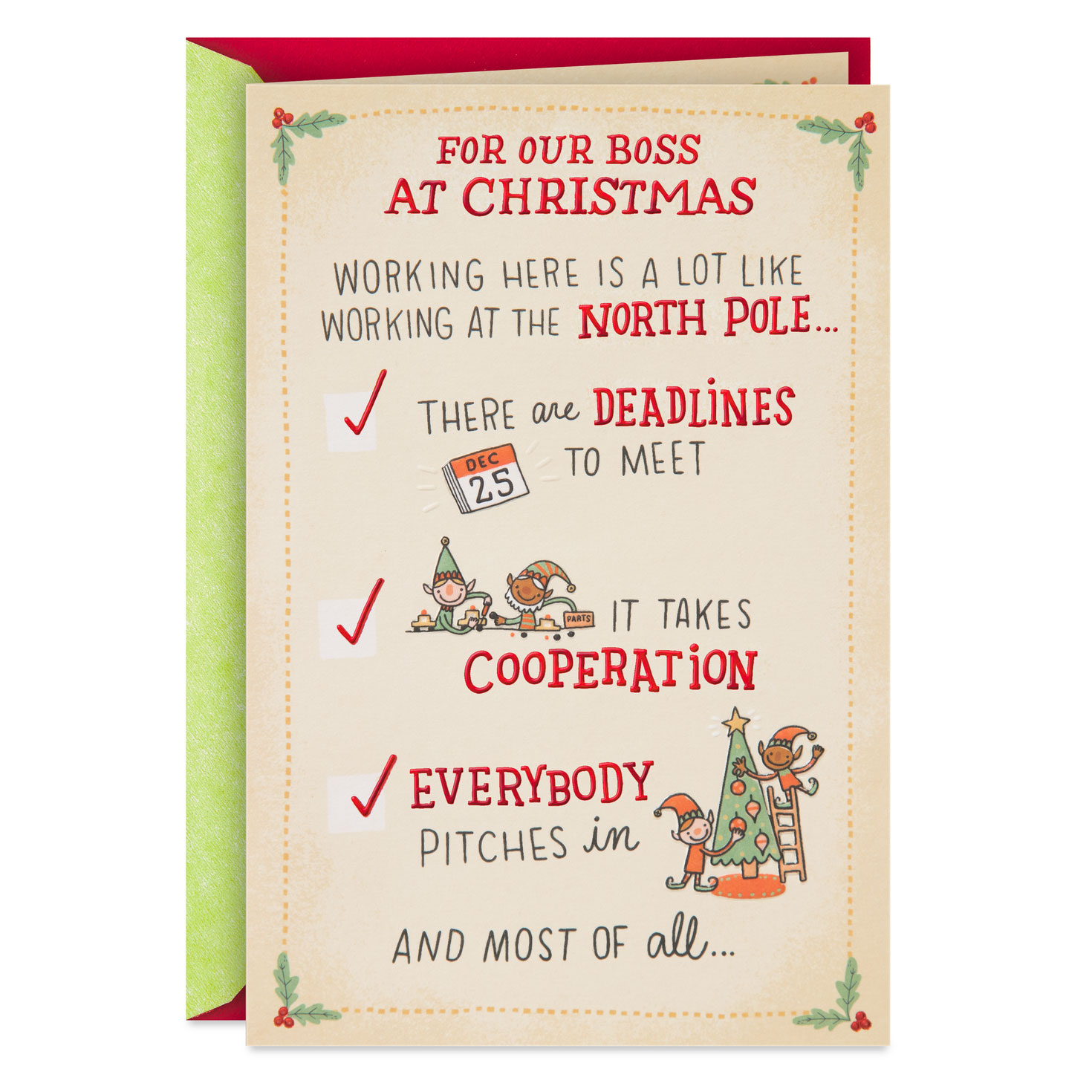 Christmas card for store boss