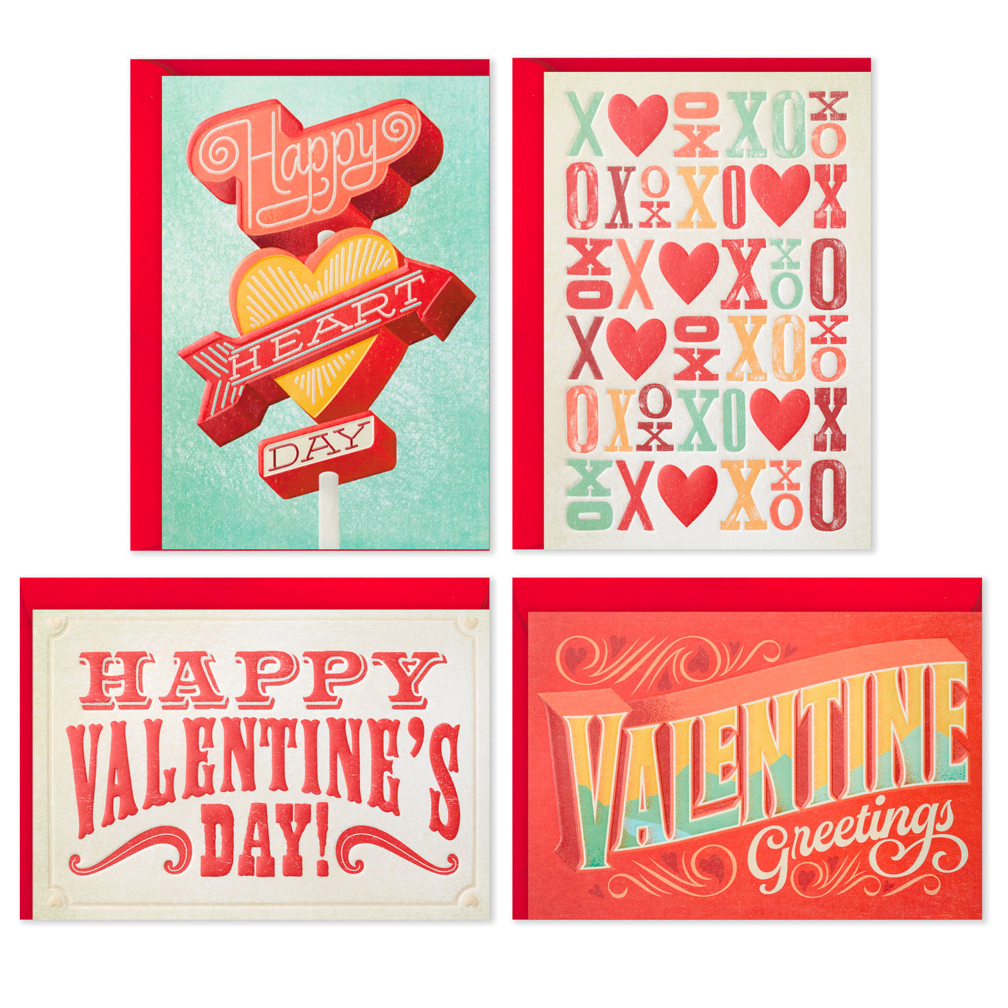 Vintage Signs Assorted Valentine's Day Cards, Pack of 24 - Boxed