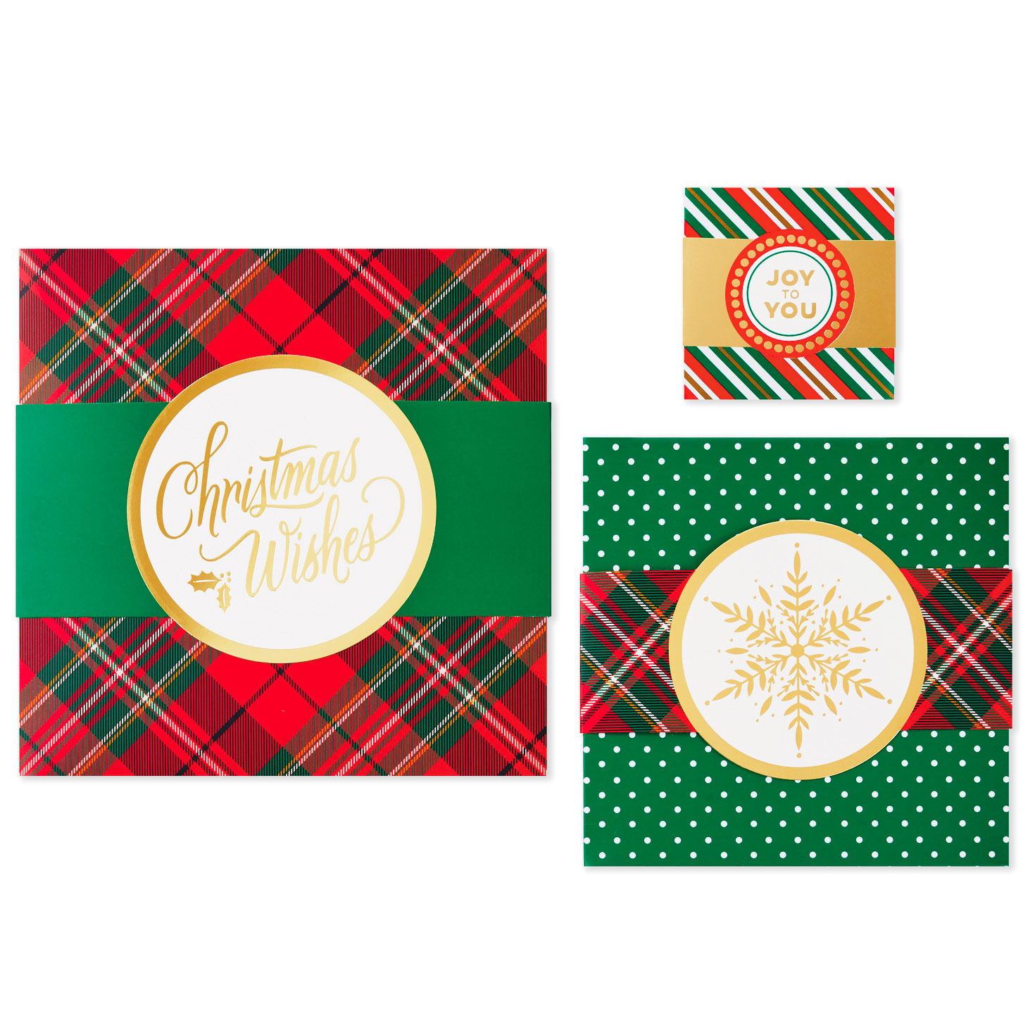 Joy to You 3Pack Christmas Gift Boxes, Assorted Sizes and Designs