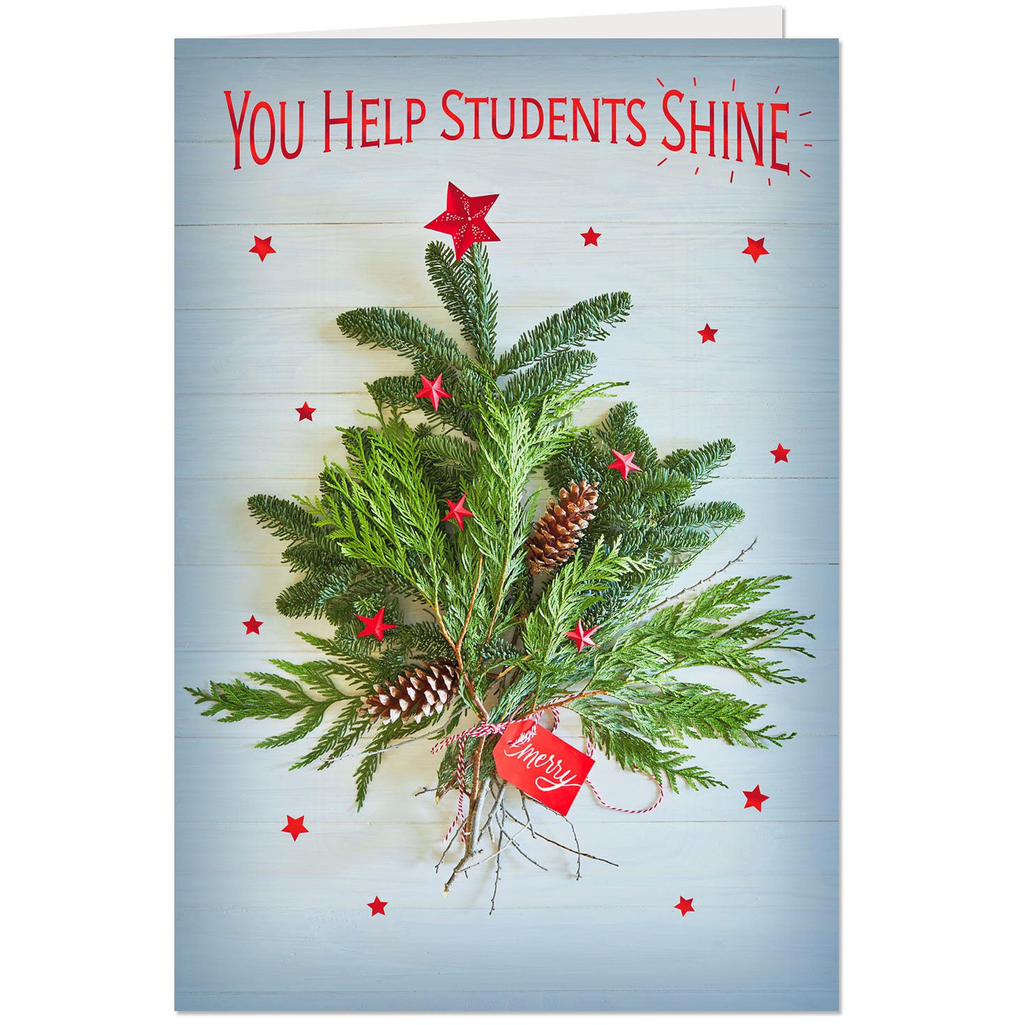 you shine thank you christmas card for teacher greeting cards christmas card for teacher