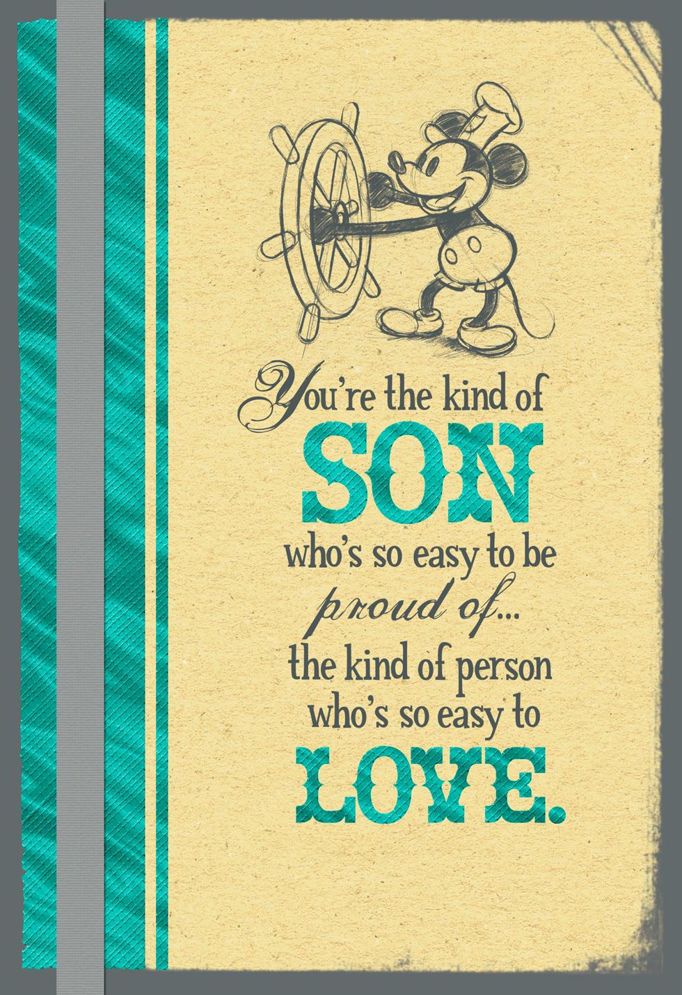 mickey mouse so proud father s day card for son greeting father s day card for son