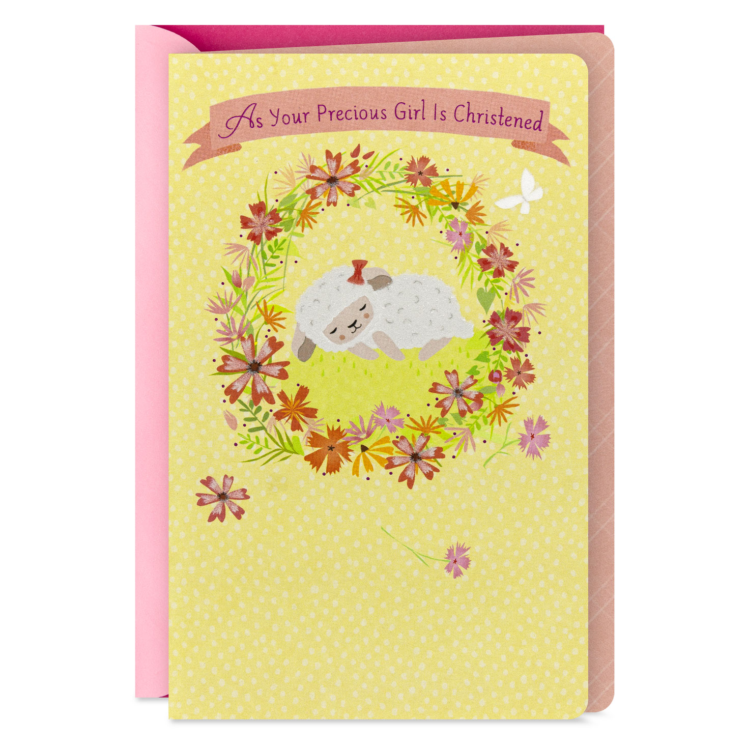 Faith, Hope and Love Religious Christening Card for Baby Girl