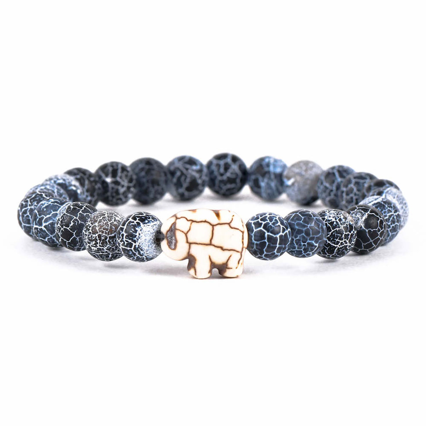 Fahlo Blue River Stone Elephant Expedition Bracelet 