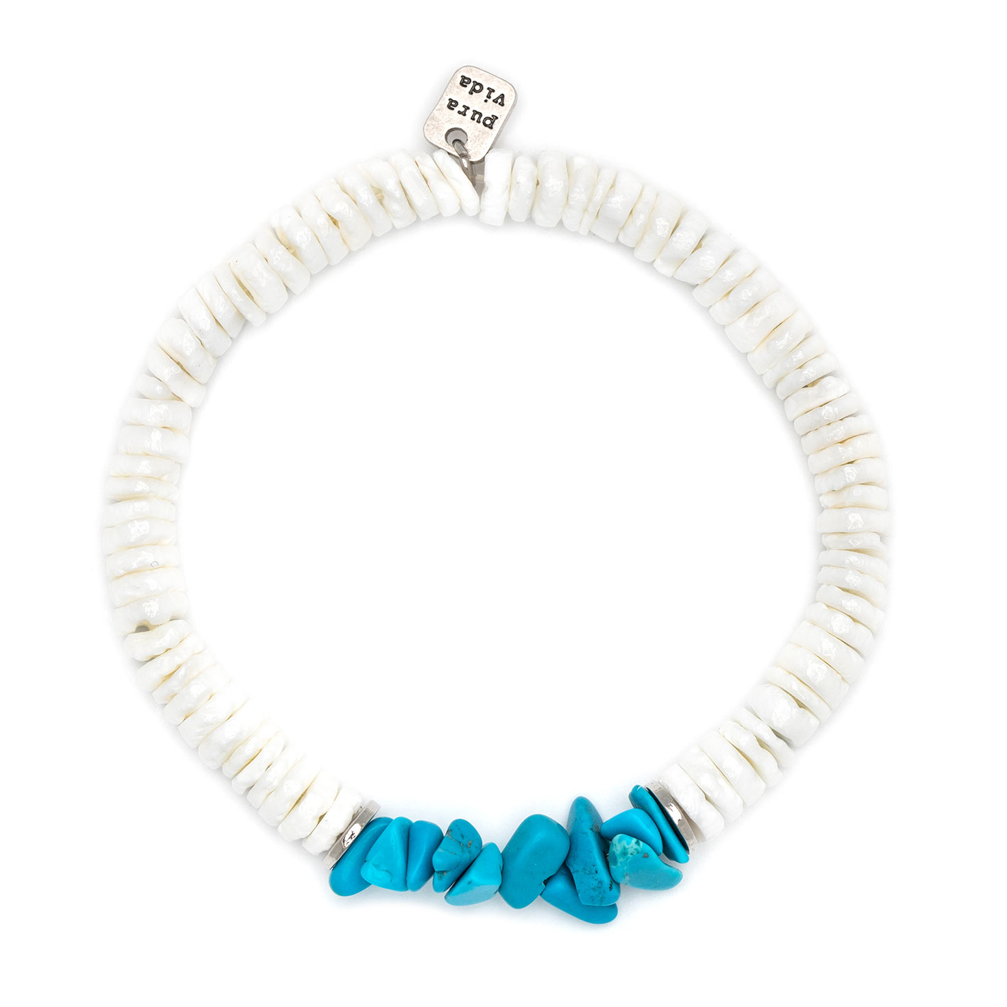 Pura Vida Puka Shell and Turquoise Stretch Bracelet Bracelets Hallmark