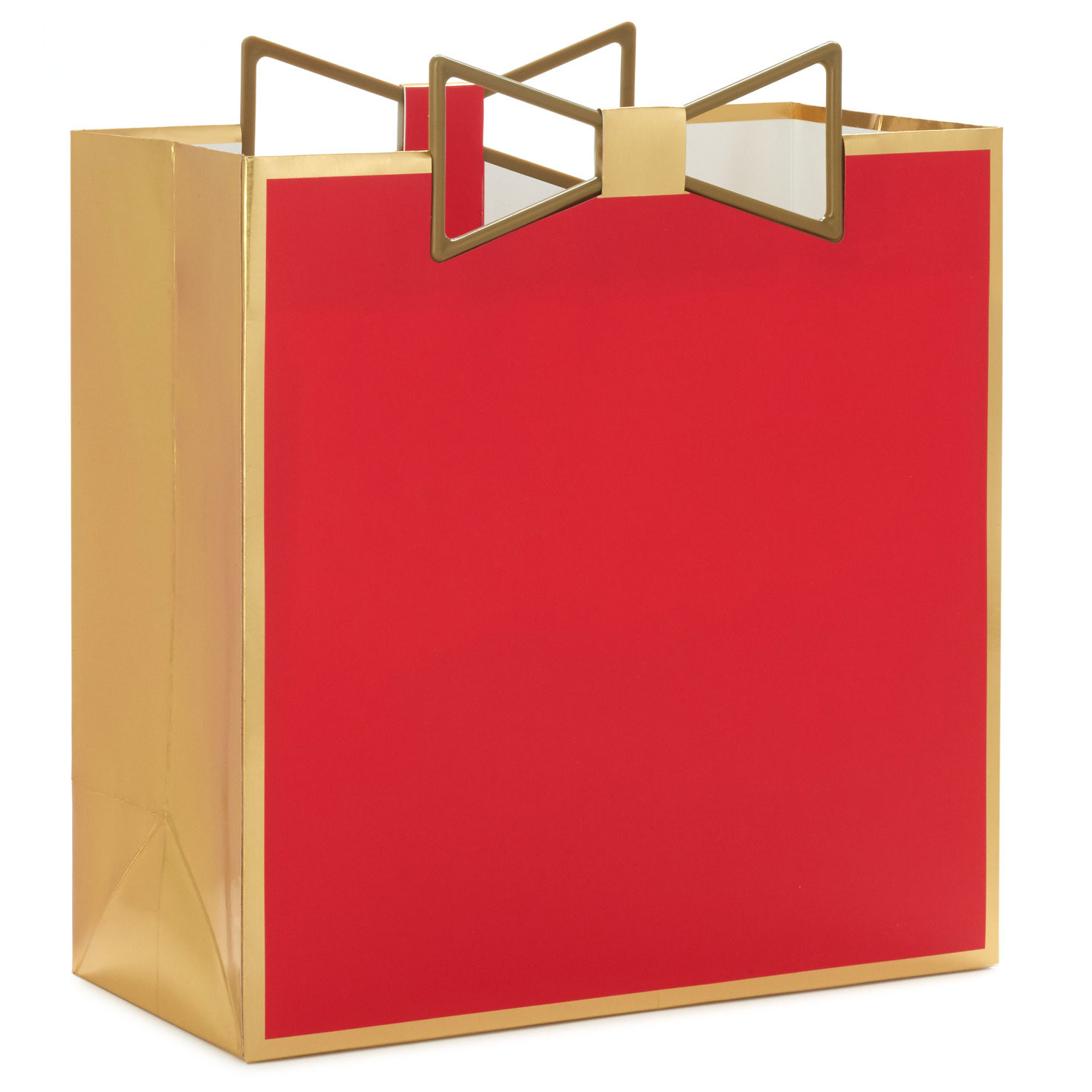 10.4 Large Square Red Gift Bag With Gold Bow Handle Gift Bags Hallmark