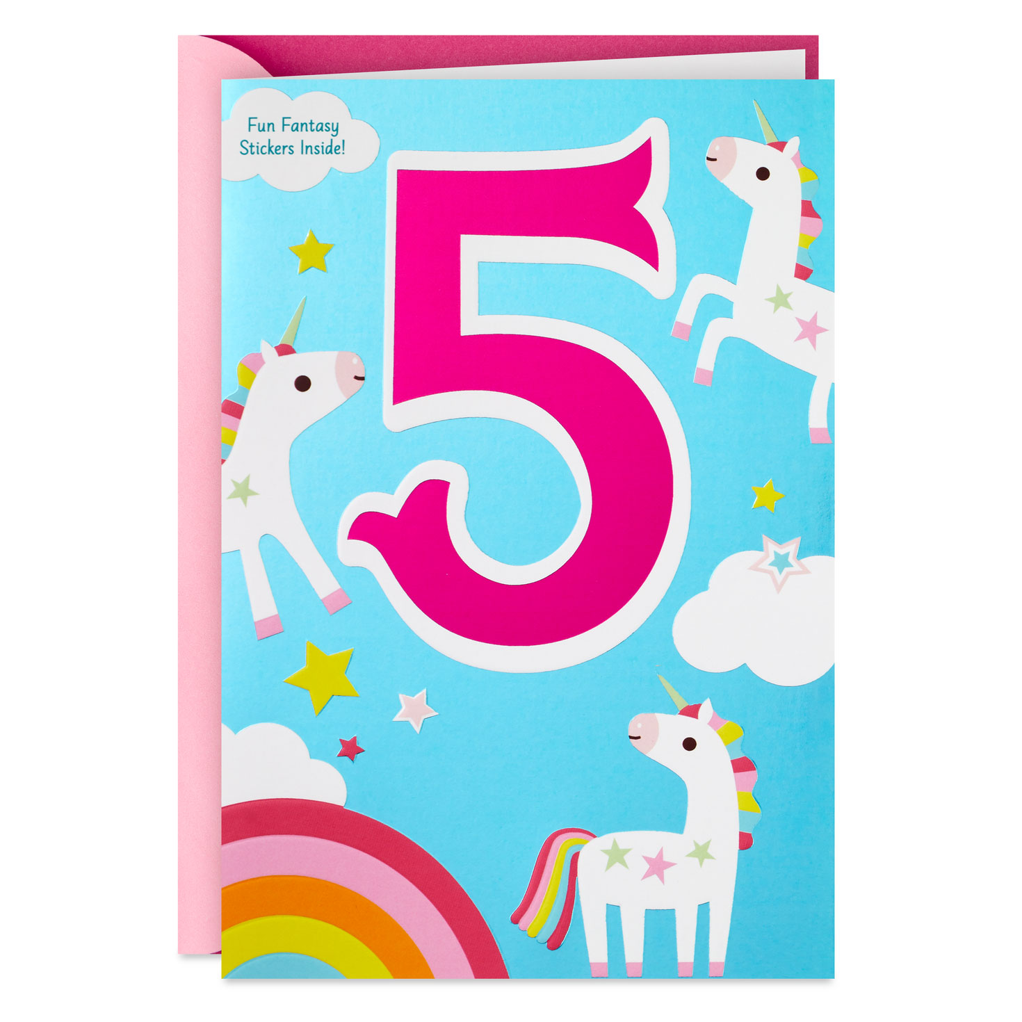 magical-unicorns-5th-birthday-card-with-stickers-greeting-cards-hallmark