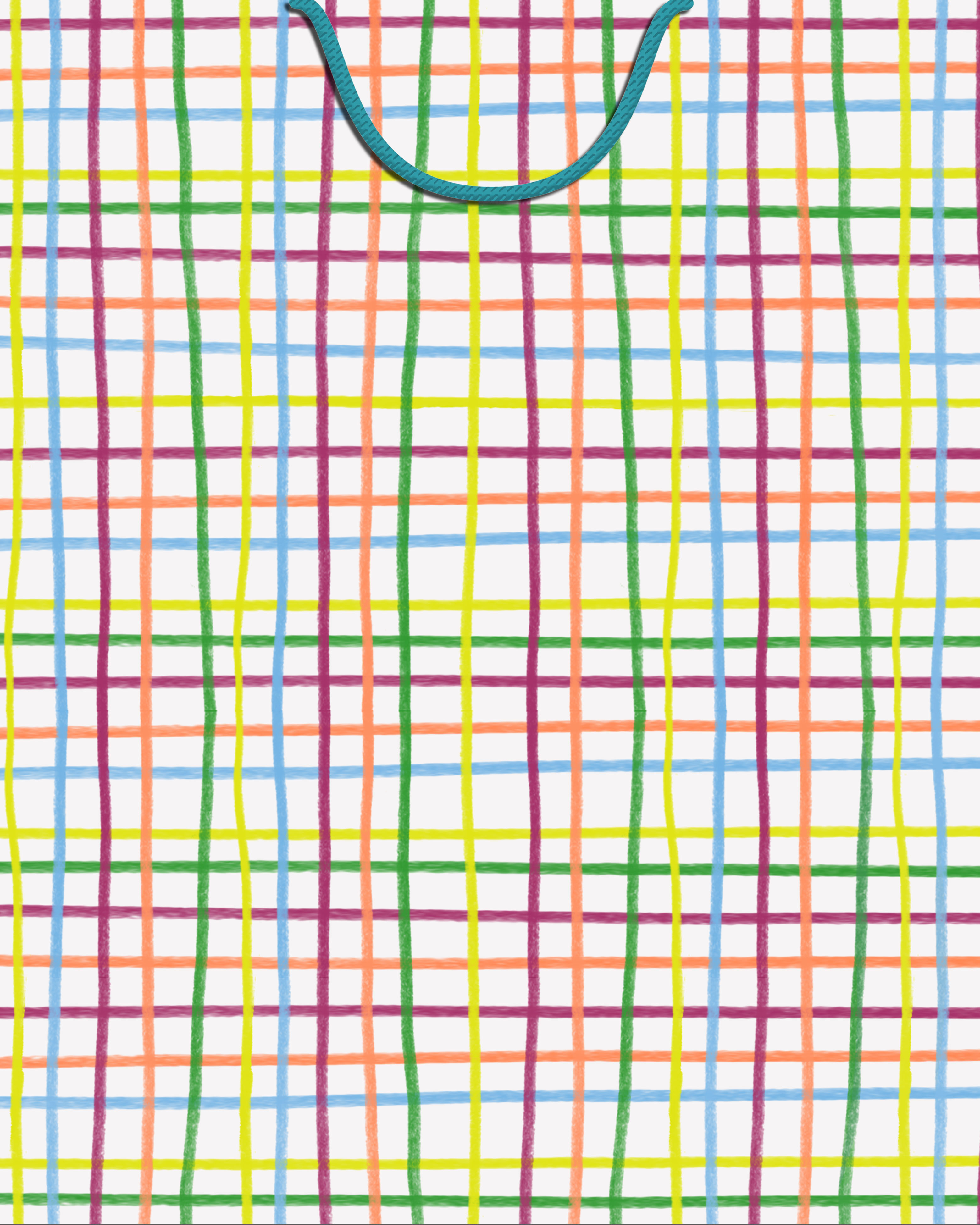 13" Multicolor Windowpane Large Gift Bag, , hgs-image