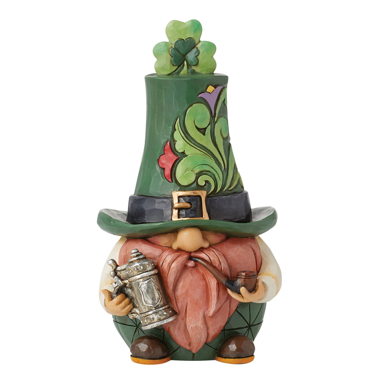 Jim Shore Gnome Leprechaun With Beer Stein Figurine, 6.2