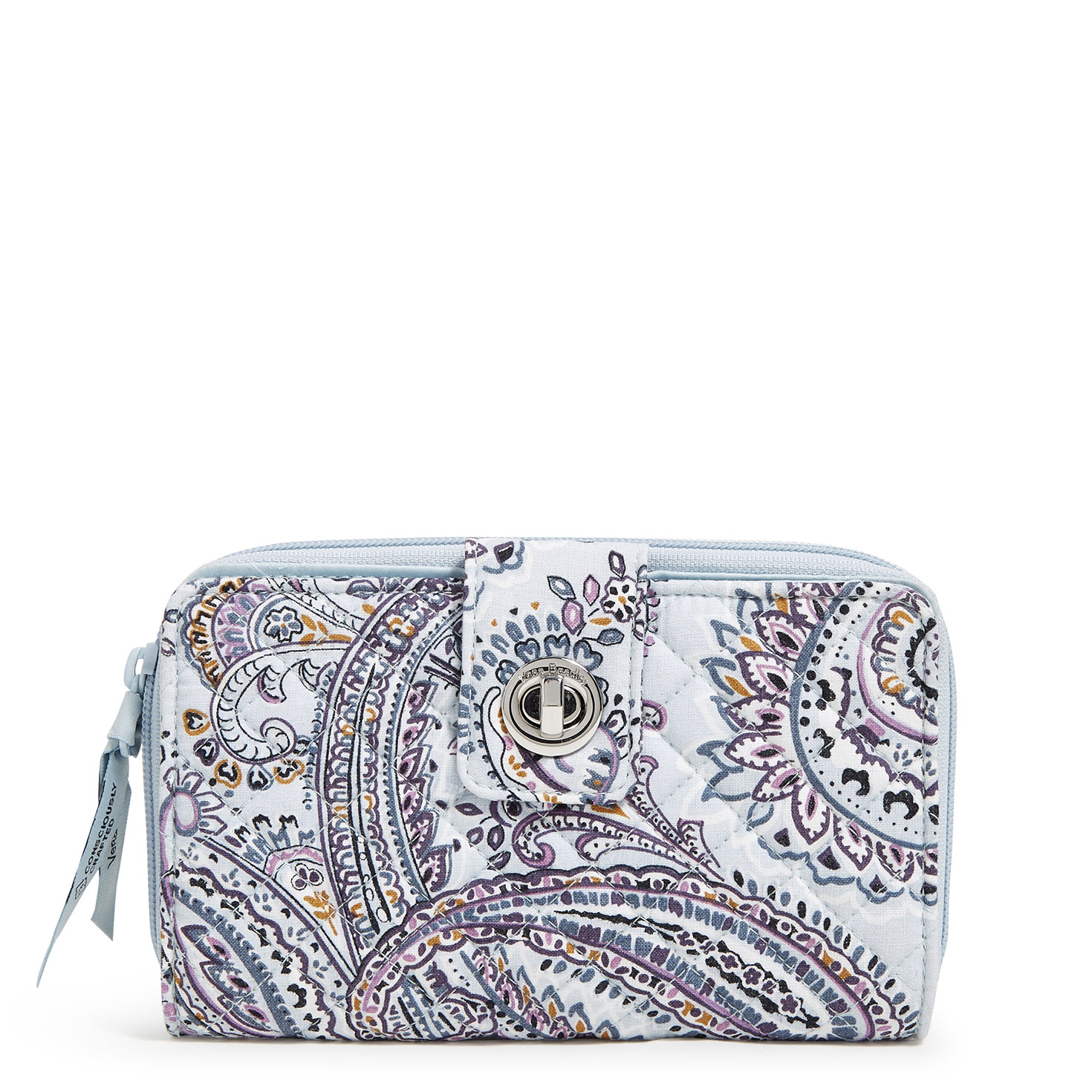 Vera Bradley RFID Turnlock Wallet in Soft Sky Paisley Handbags