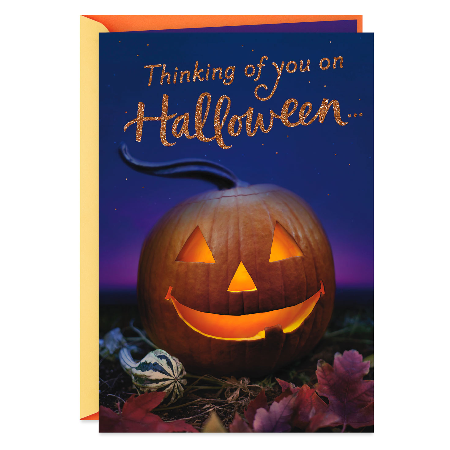Smiling Jacko'Lantern Thinking of You Halloween Card Greeting Cards
