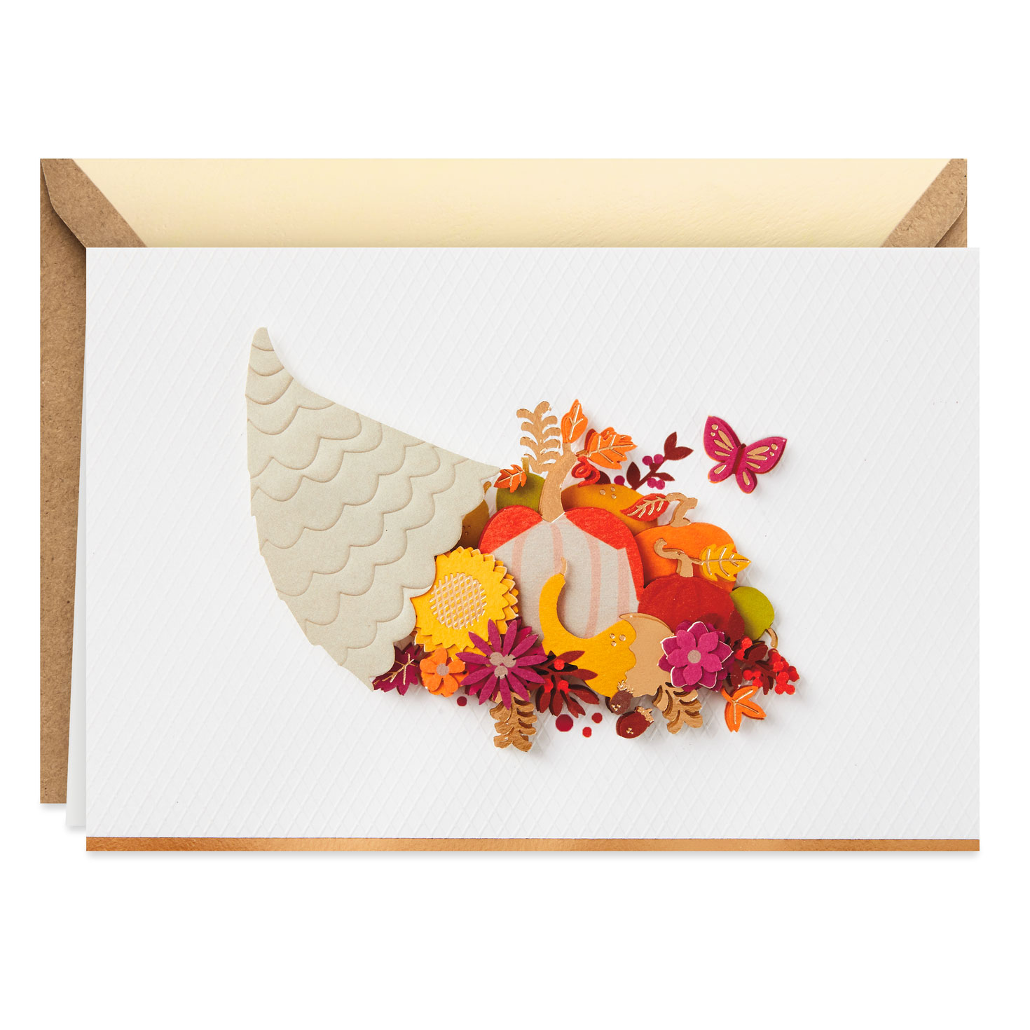 Cornucopia Many Reasons to Be Grateful Thanksgiving Card ...