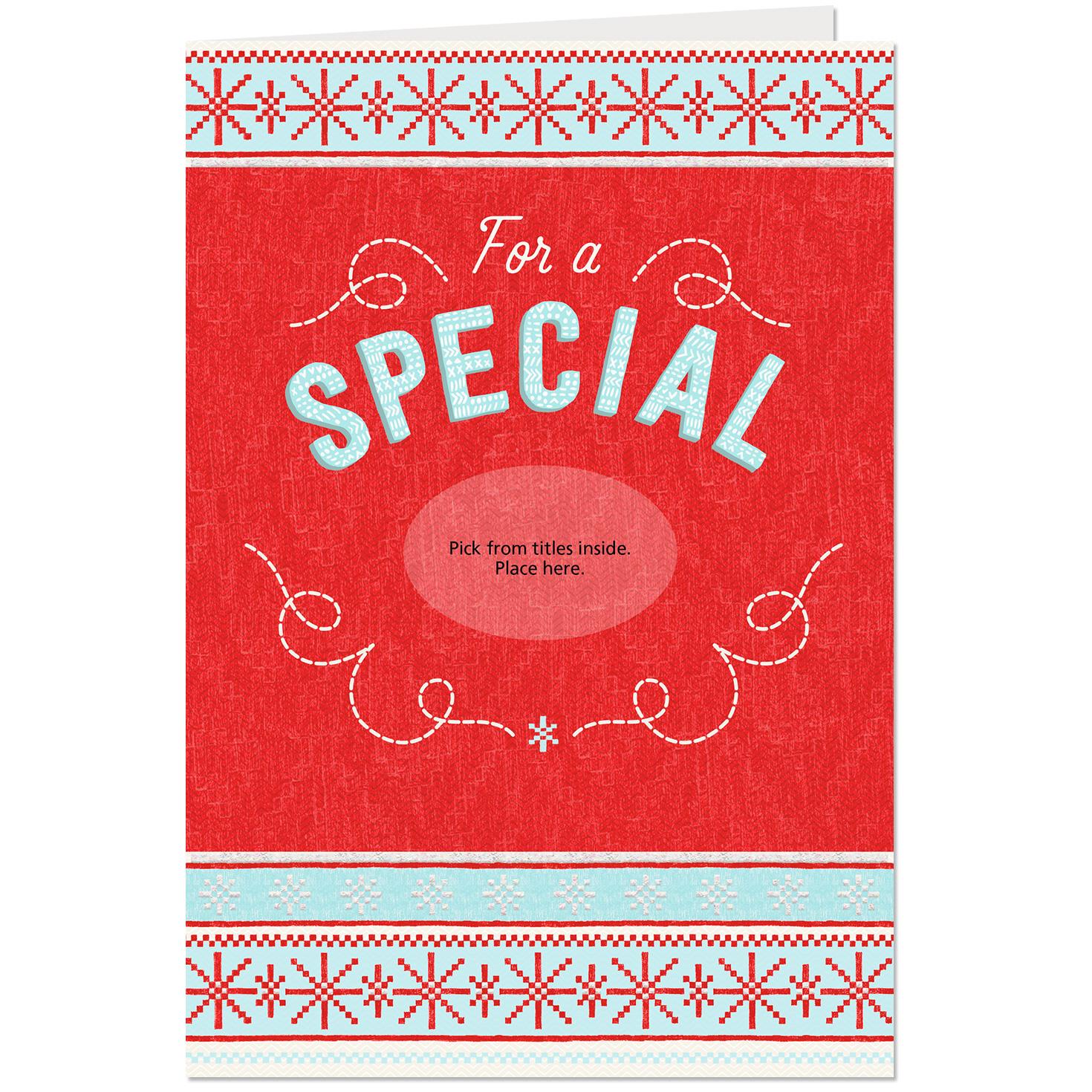 Snowflakes on Blue Christmas Card With Customizable Job Title Stickers - Greeting Cards - Hallmark