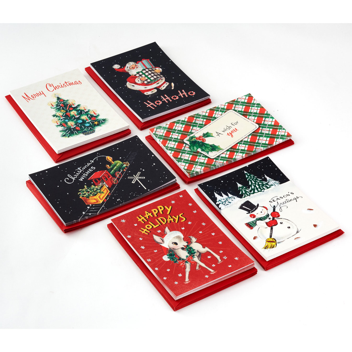 Nostalgic Artwork Boxed Christmas Cards Assortment, Pack of 36 Boxed