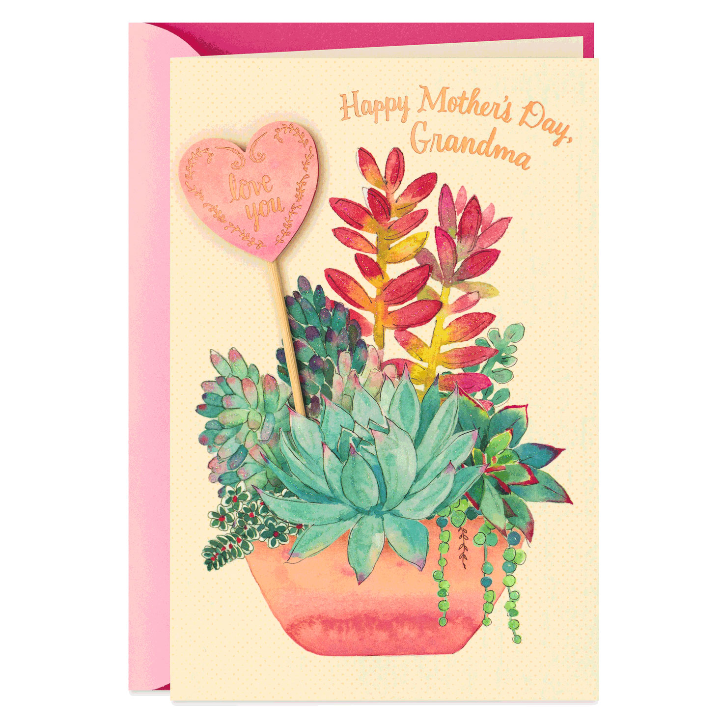 Grandma Potted Plants Mother S Day Card With Plant Stake Grandma Potted Plants Mother S Day Card