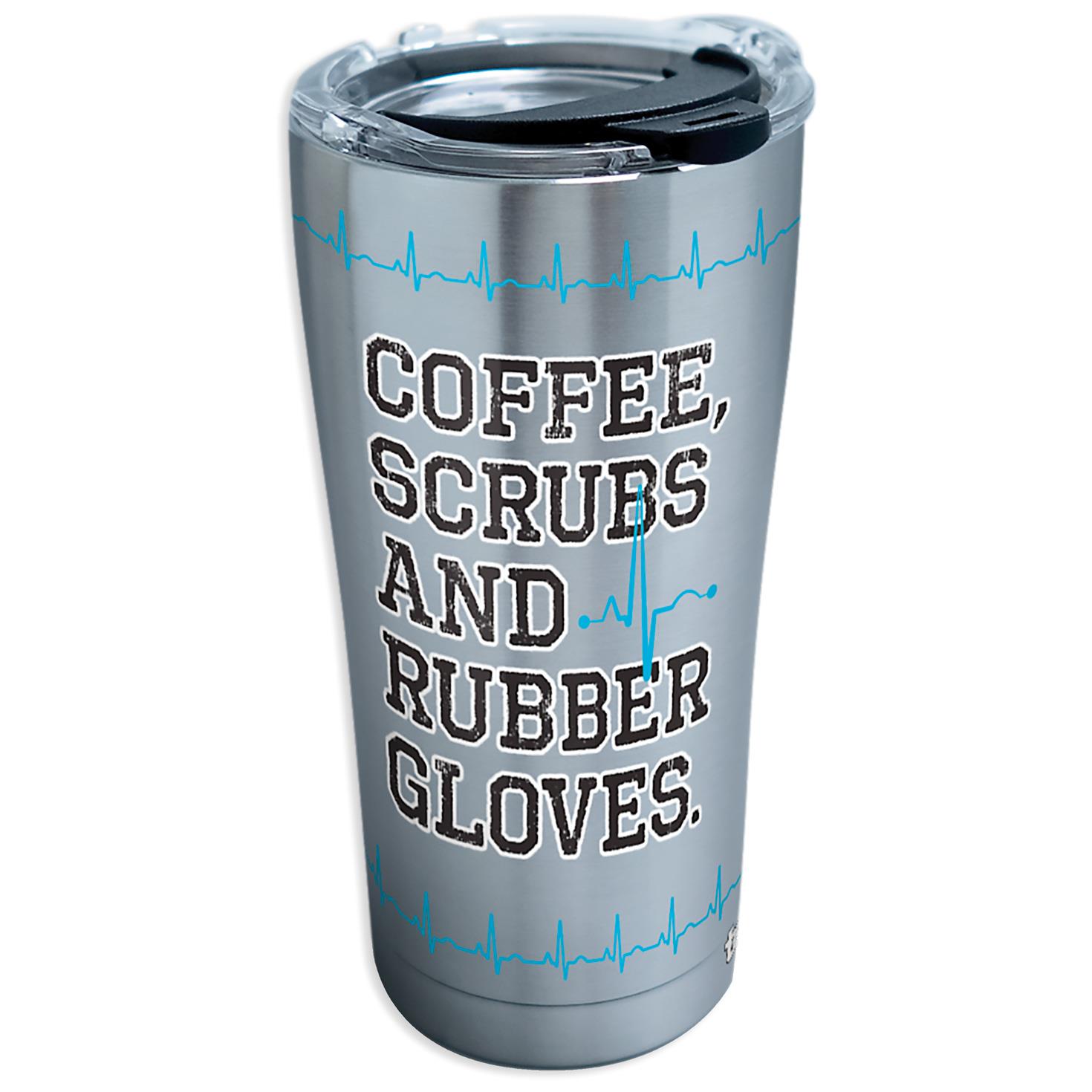 Tervis Coffee Scrubs Rubber Gloves Stainless Steel Tumbler, 20 oz., , large