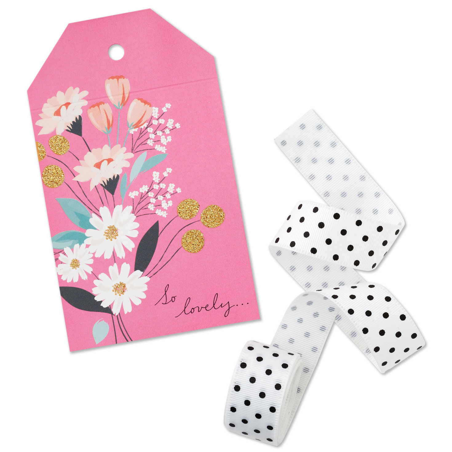 Pink Floral Large Gift Tag and Ribbon Set - Seals &amp; Gift Tags | Hallmark