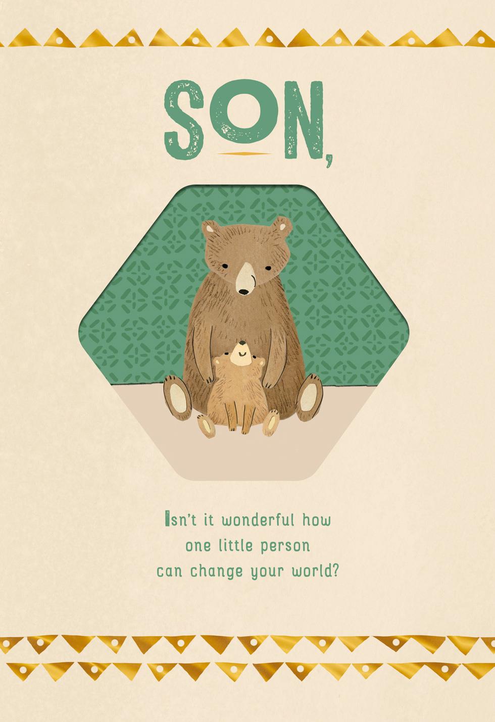 Download Papa Bear and Cub First Father's Day Card for Son ...