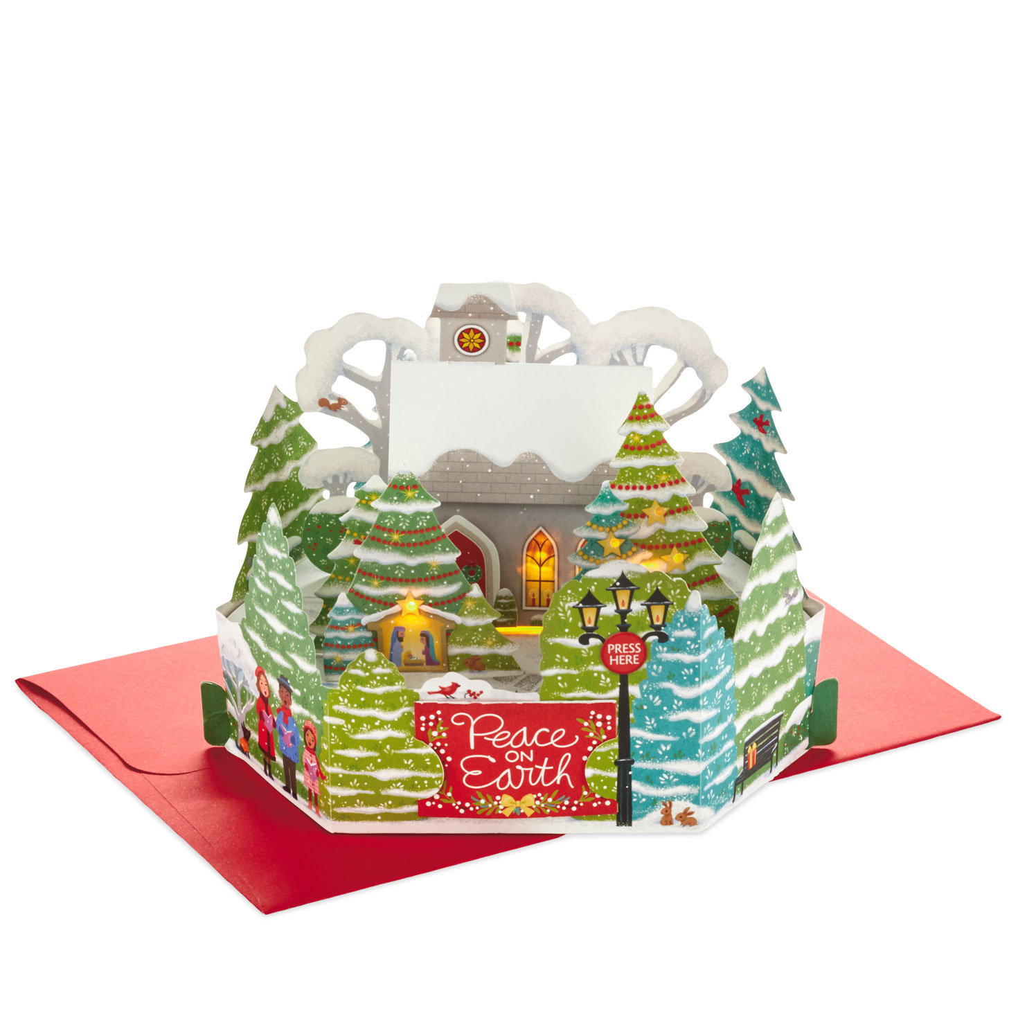 the first noel church pop up musical christmas card with