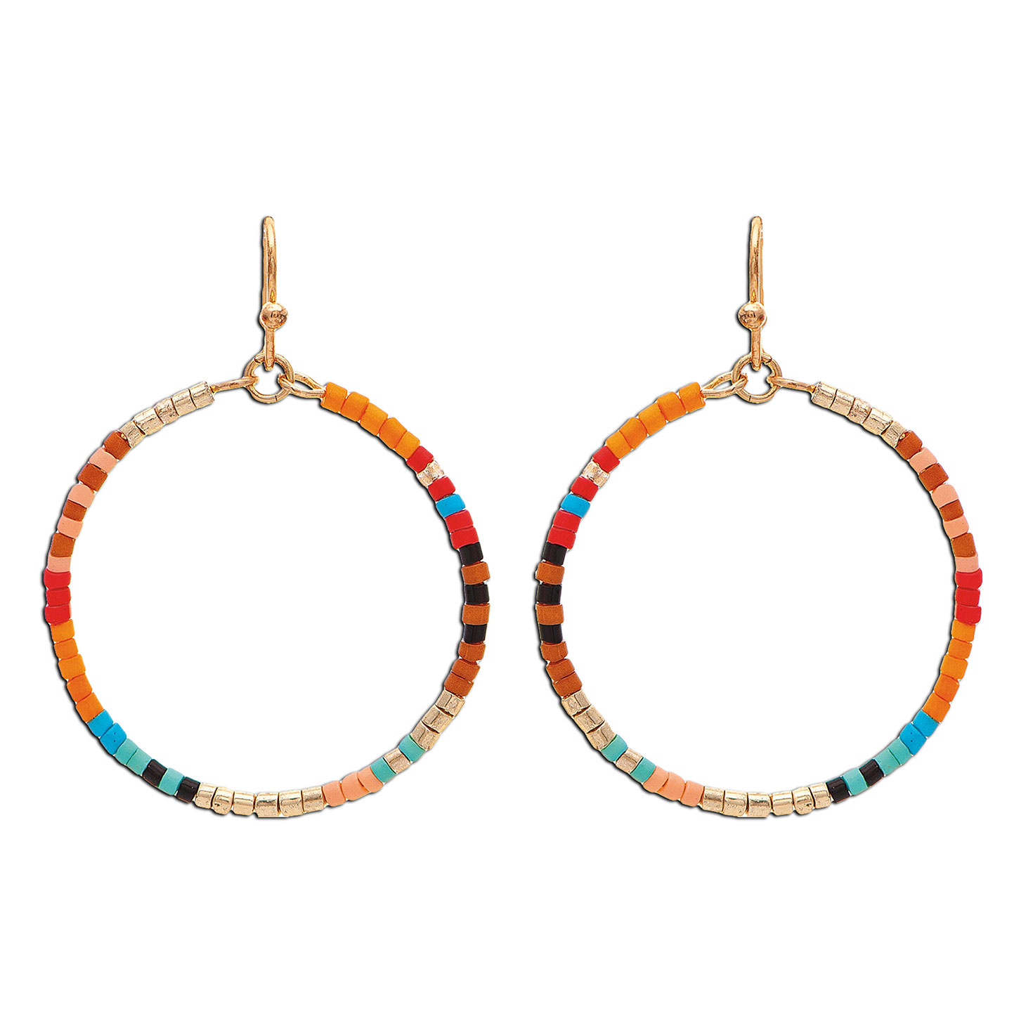 Rain Jewelry Colorful Seed Bead Hoop Earrings Earrings Hallmark