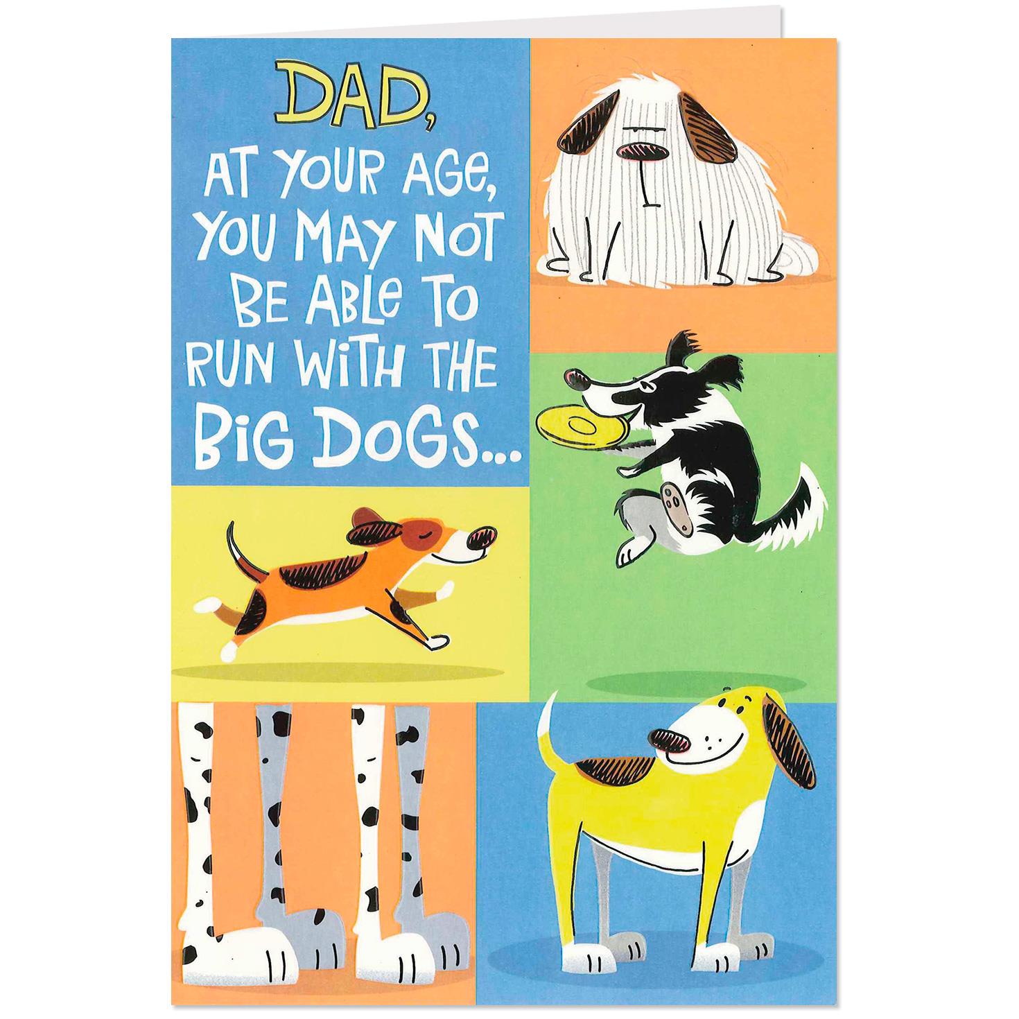 Dog And Fire Hydrant Funny Pop Up Birthday Card For Dad