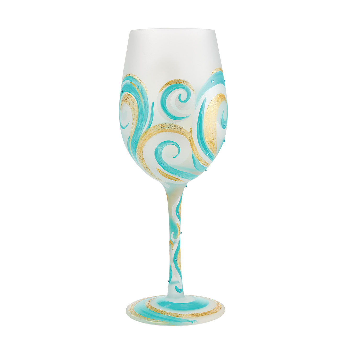 Lolita Ridin' the Waves Handpainted Wine Glass, 15 oz. Wine Glasses