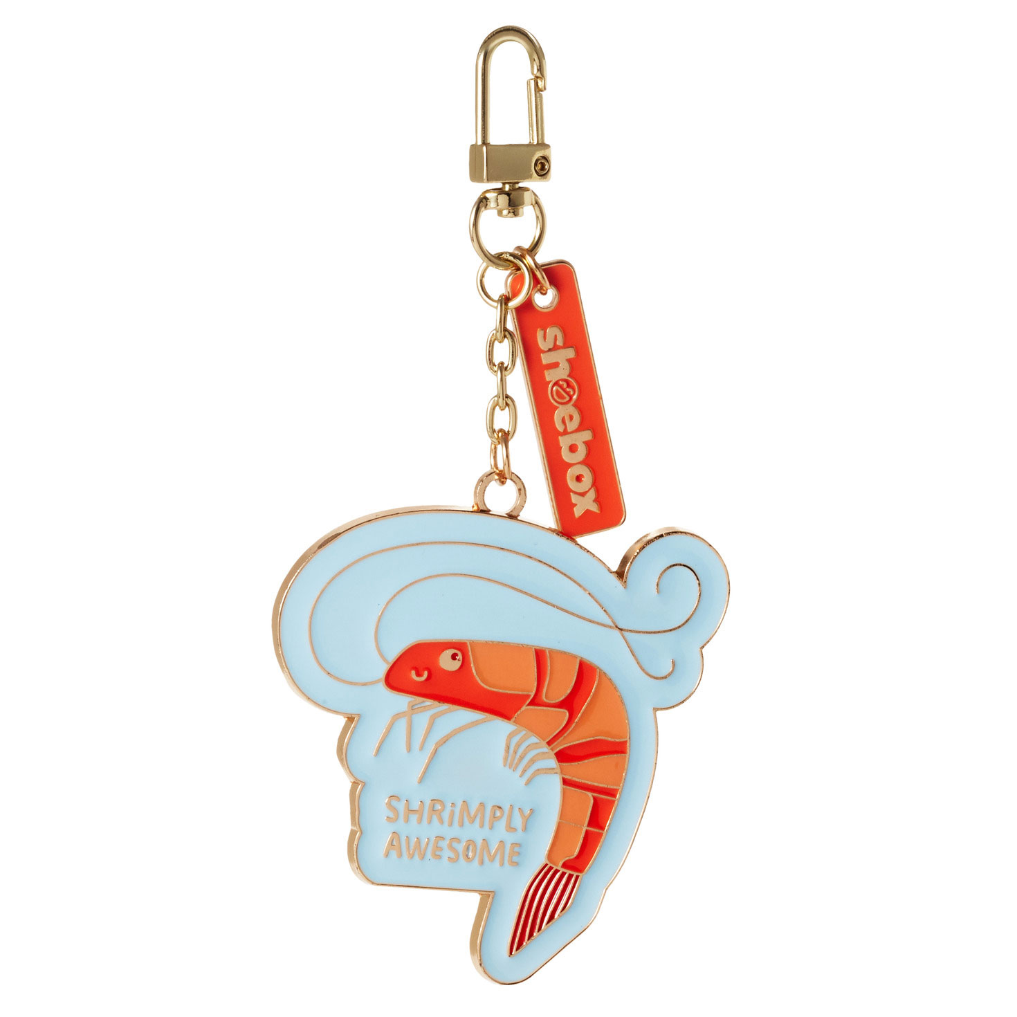 Shrimply Awesome Shrimp Charm Keychain - Travel & Tech Accessories