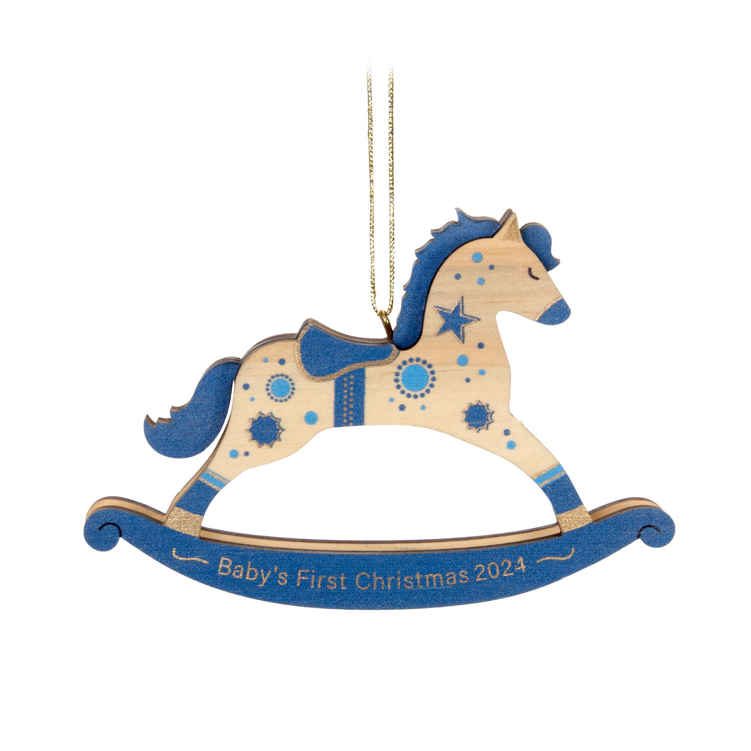 Baby Boy s First Christmas Rocking Horse 2024 Wood Ornament Keepsake Ornaments Hallmark