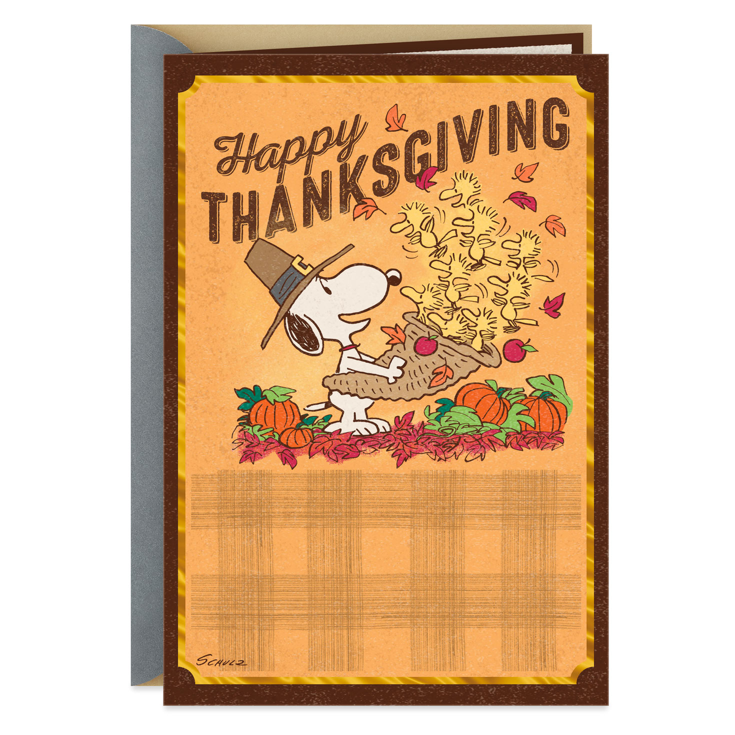 Peanuts® Snoopy and Woodstock Cornucopia Thanksgiving Card - Greeting ...