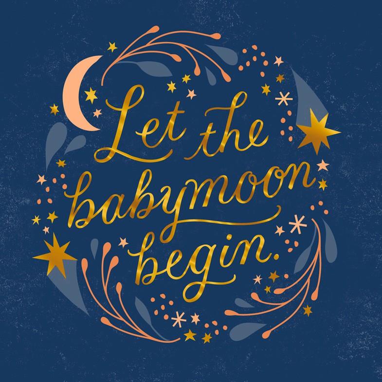 Celestial Babymoon Baby Congratulations Card - Greeting 